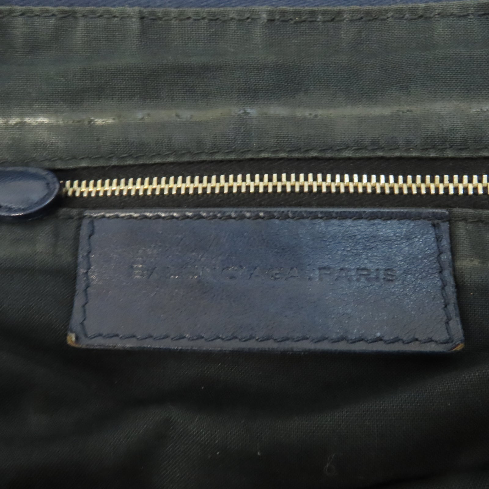 BALENCIAGA 牛皮皮革Gaint Day金扣肩背袋藍色