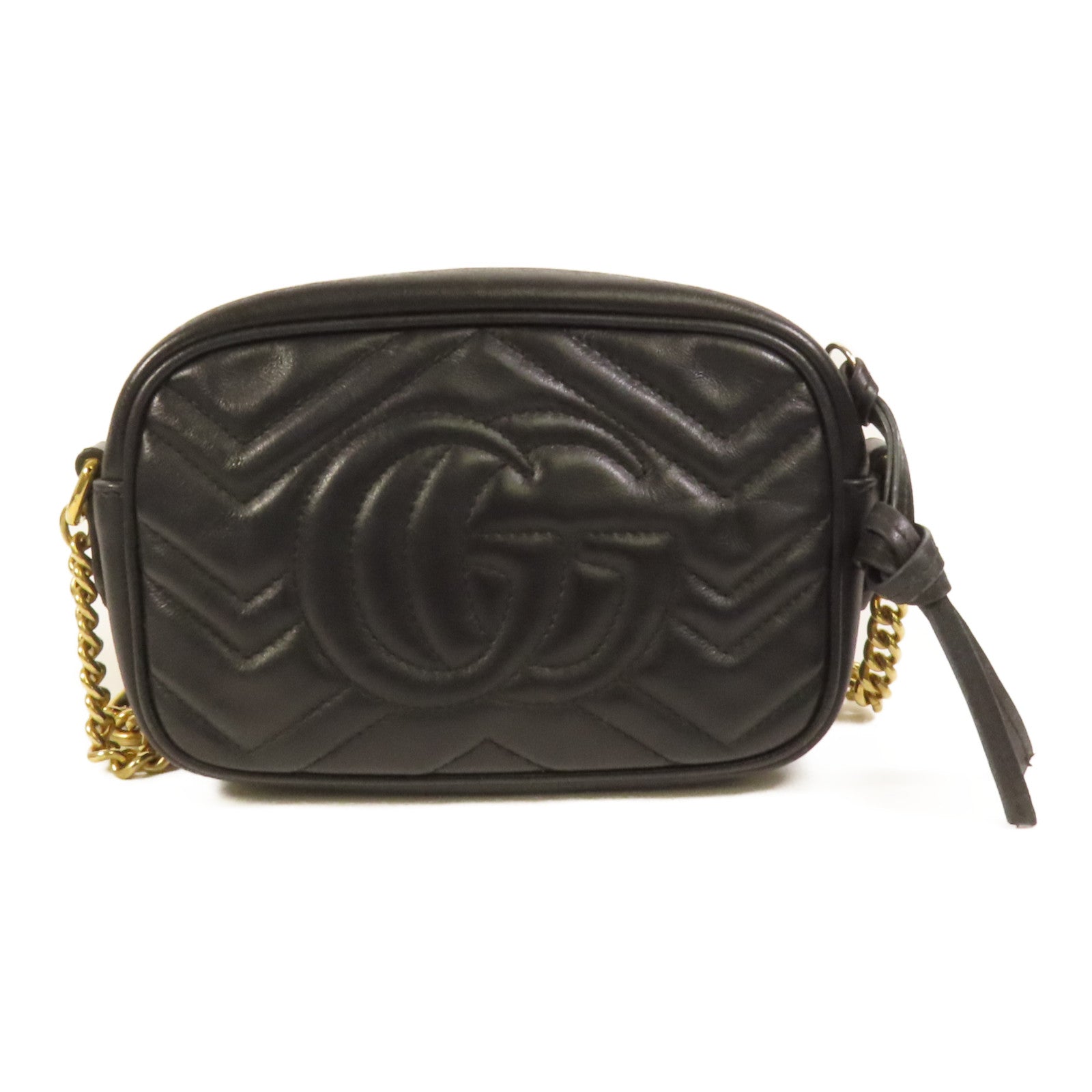 GUCCI 牛皮皮革GG Marmont Mini金扣肩背袋