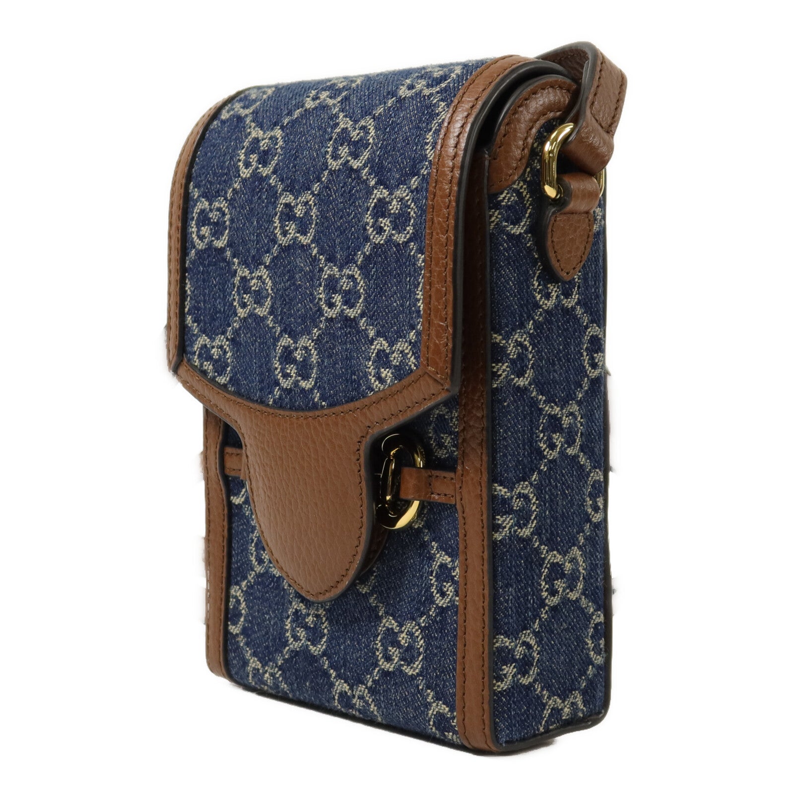 GUCCI 牛仔布1955 Horsebit Mini肩背袋