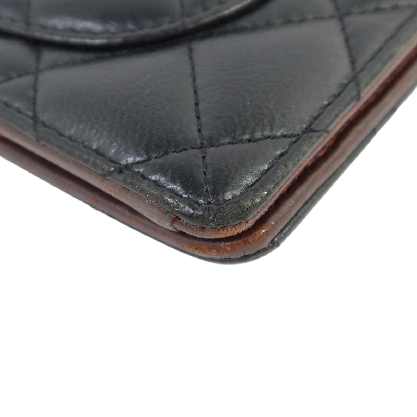 CHANEL 羊皮皮革Long Wallet銀扣長錢包