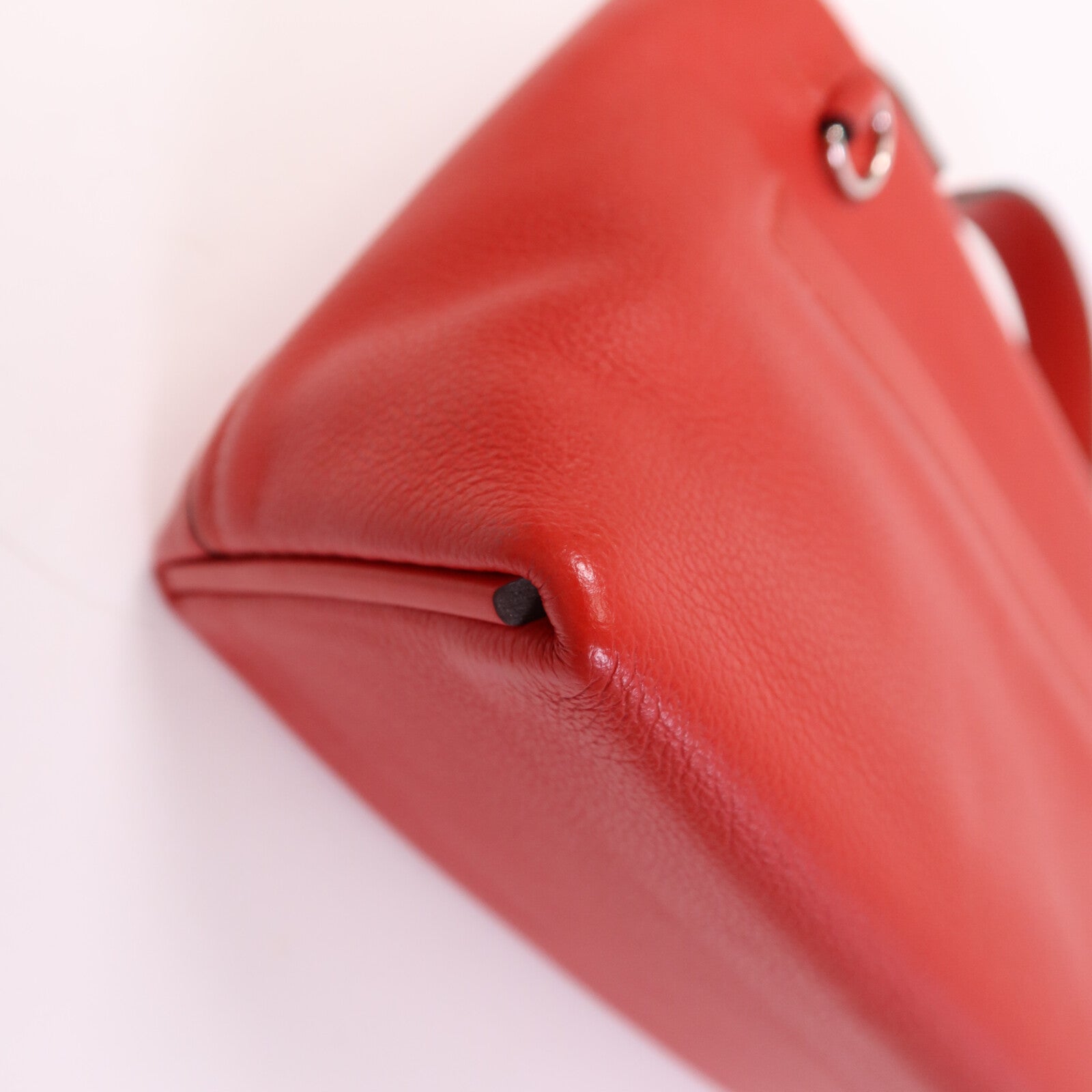 HERMES Evercolor/Swift皮革24/24 Mini銀扣手挽肩背兩用袋Rouge Piment