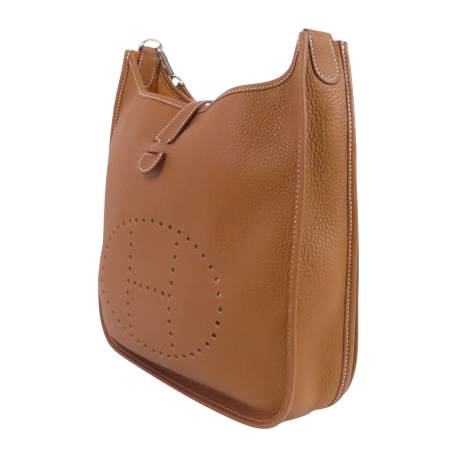 HERMES Clemence皮革Evelyne PM銀扣肩背袋