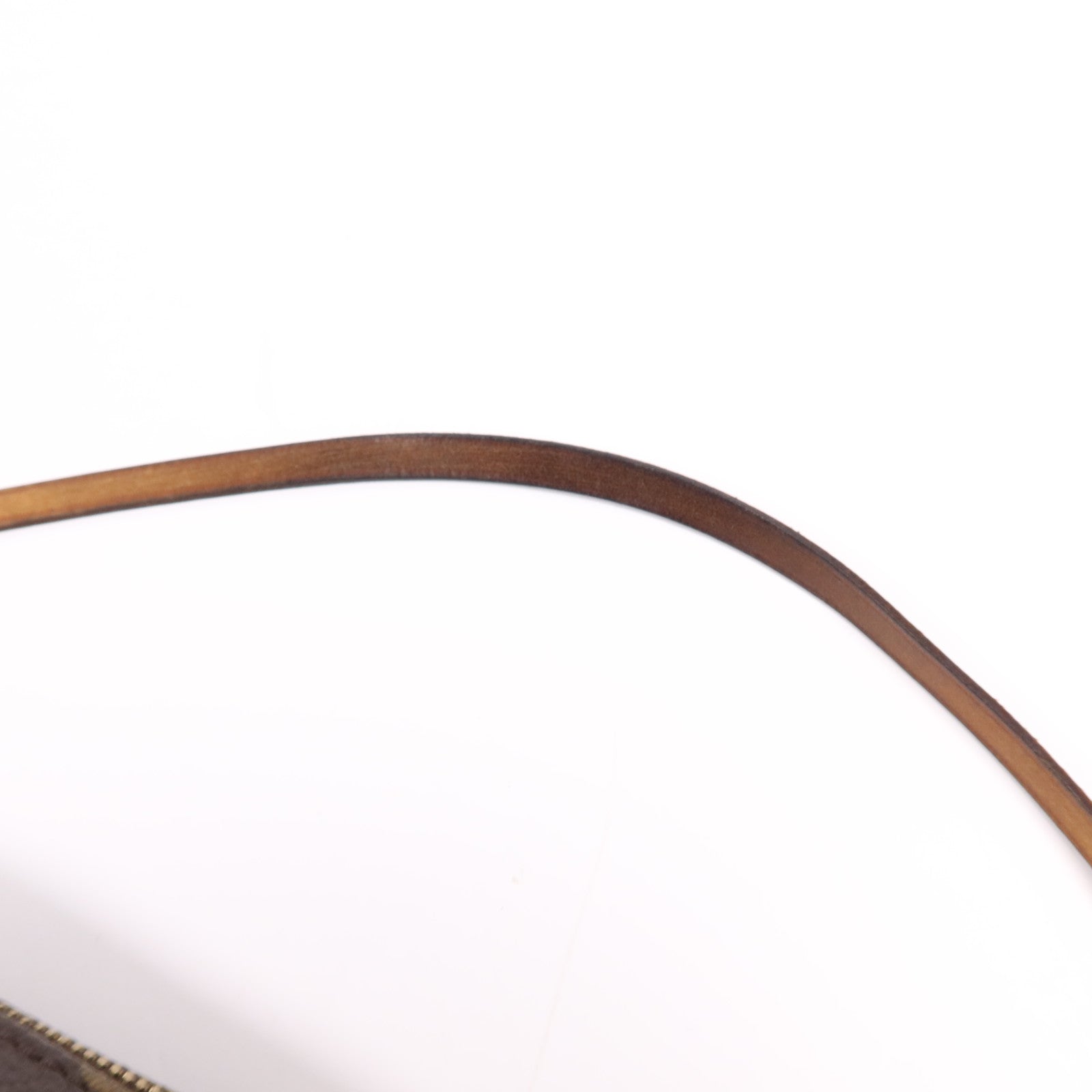 LOUIS VUITTON Monogram Pochette Accessoires金扣手挽袋棕色