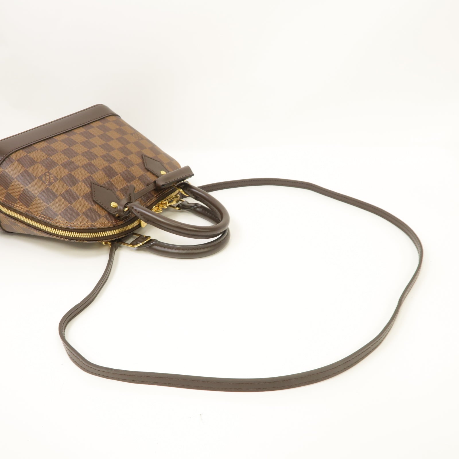 LOUIS VUITTON Damier Alma BB金扣手挽肩背兩用袋啡色