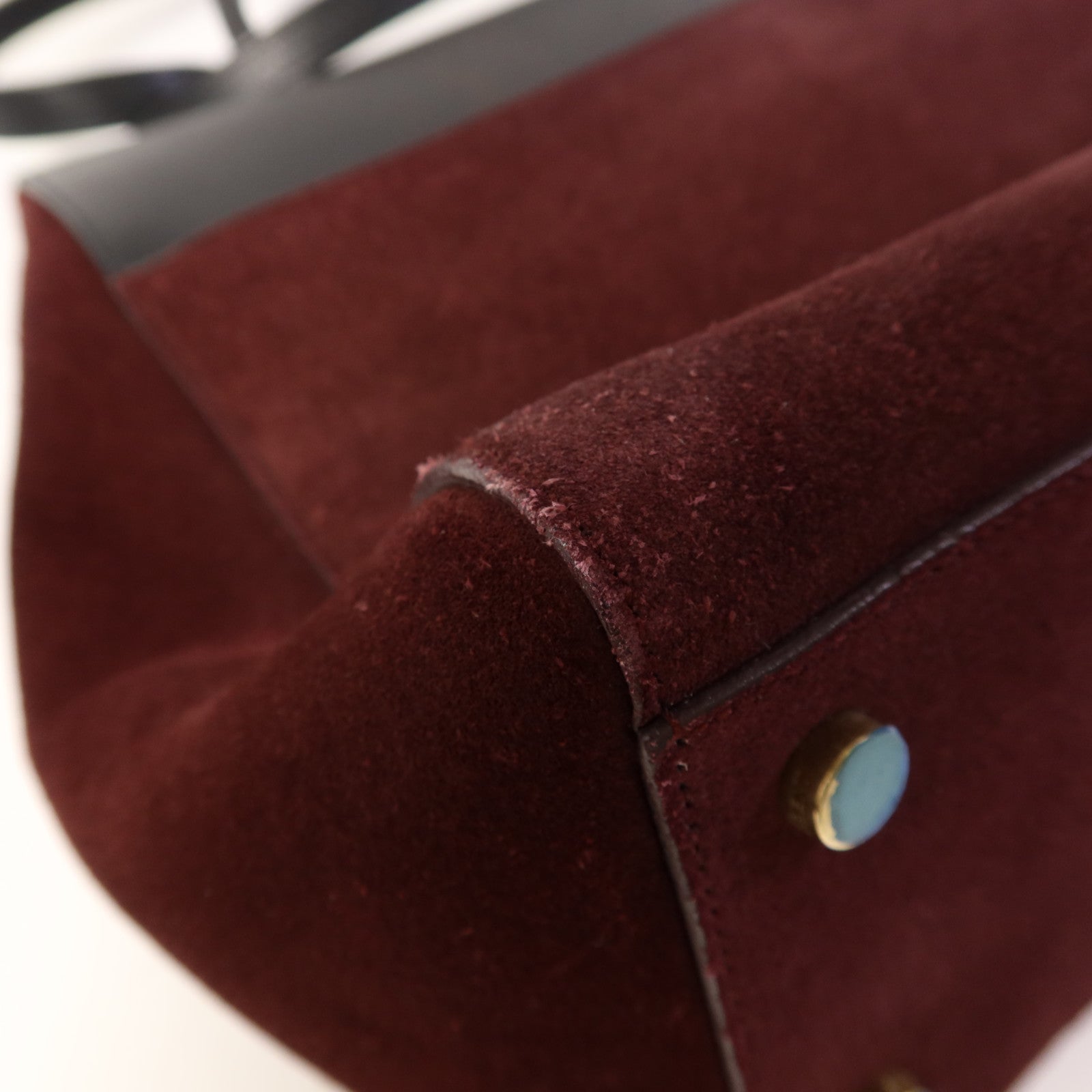 SAINT LAURENT 絨布/牛皮皮革2 Way Shoulder Bag金扣手挽肩背兩用袋