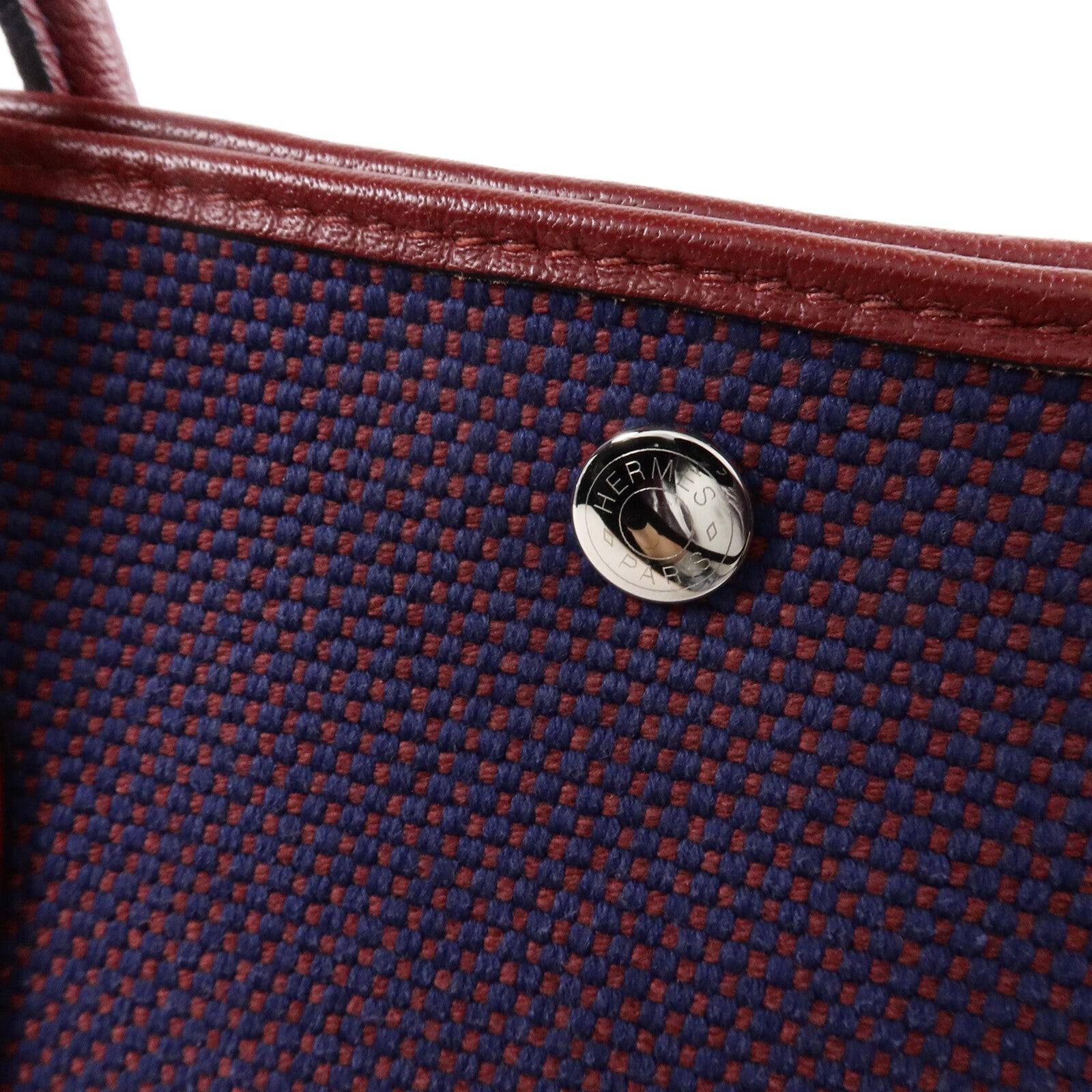 HERMES 帆布Garden Party PM手挽袋Bordeaux
