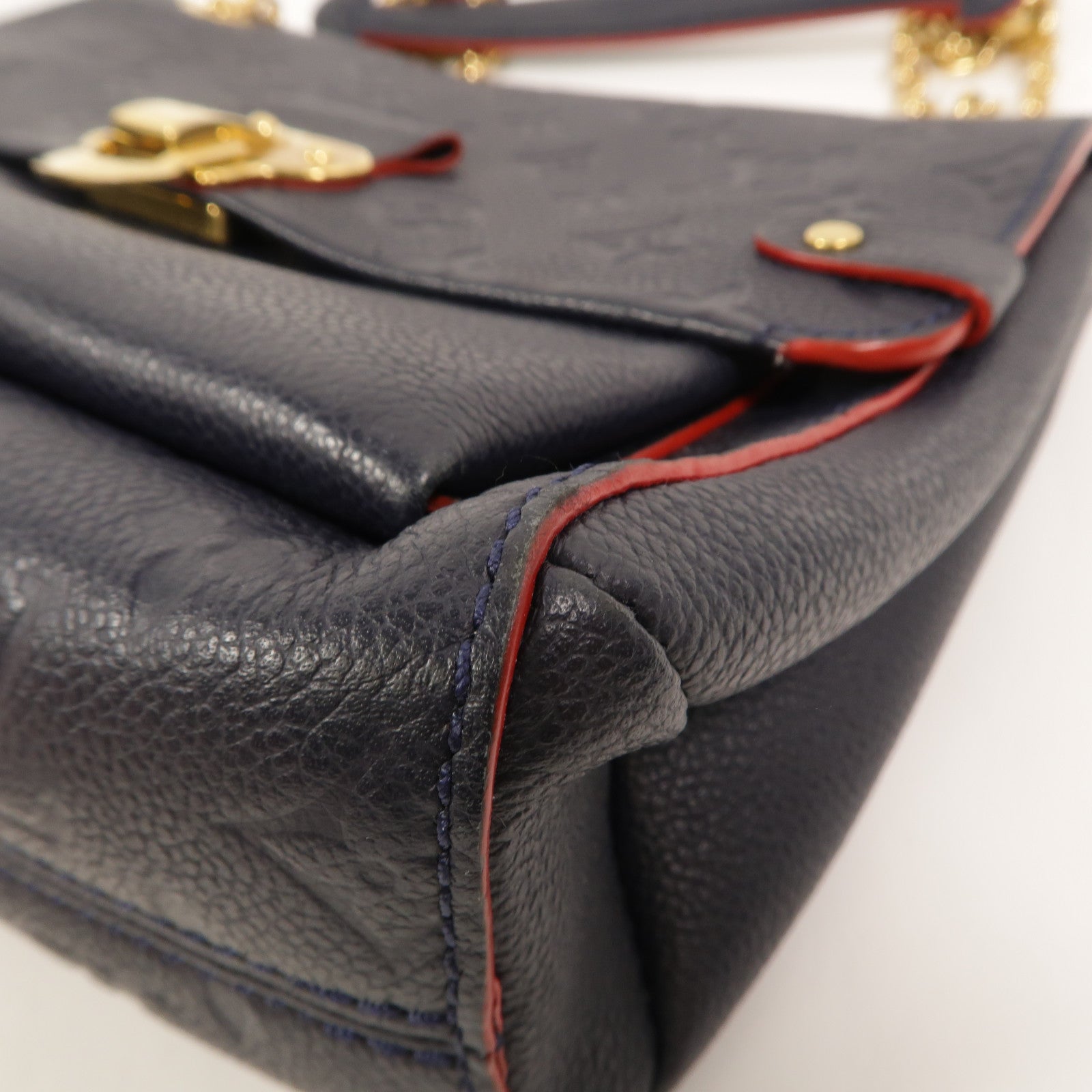 LOUIS VUITTON Monogram Empreinte Vavin PM肩背袋深藍色