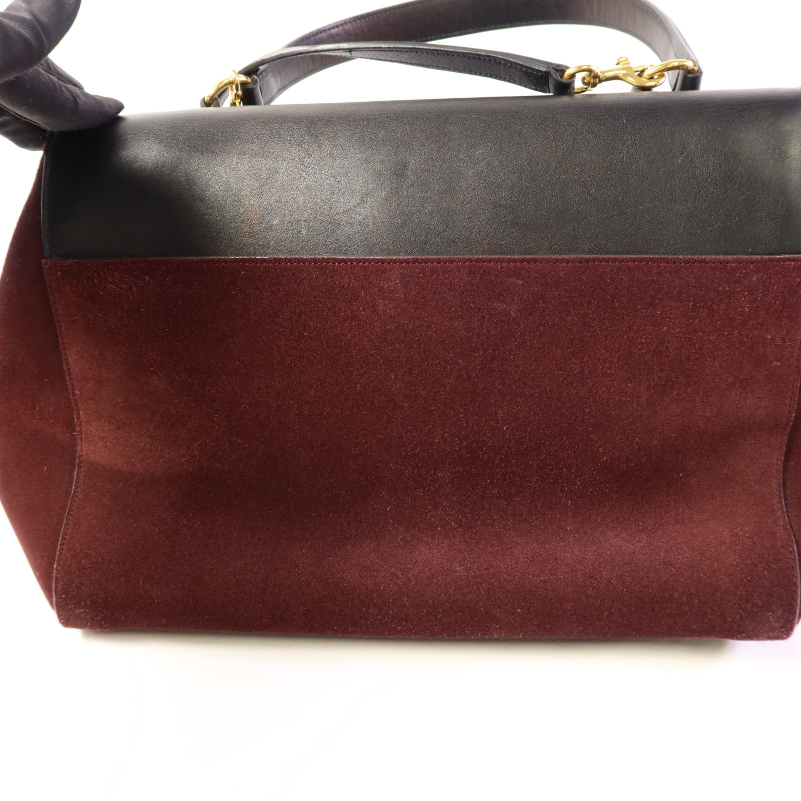 SAINT LAURENT 絨布/牛皮皮革2 Way Shoulder Bag金扣手挽肩背兩用袋