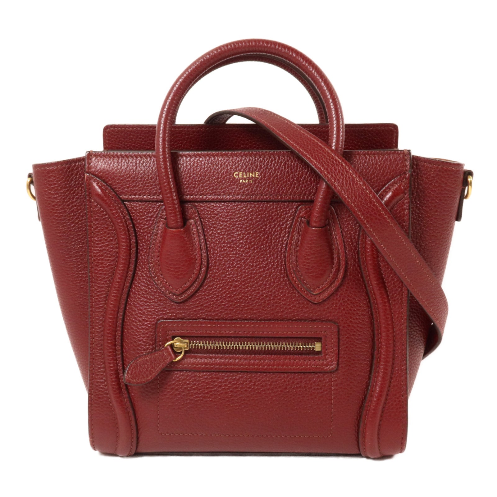 CELINE 牛皮皮革Nano Luggage手挽肩背兩用袋