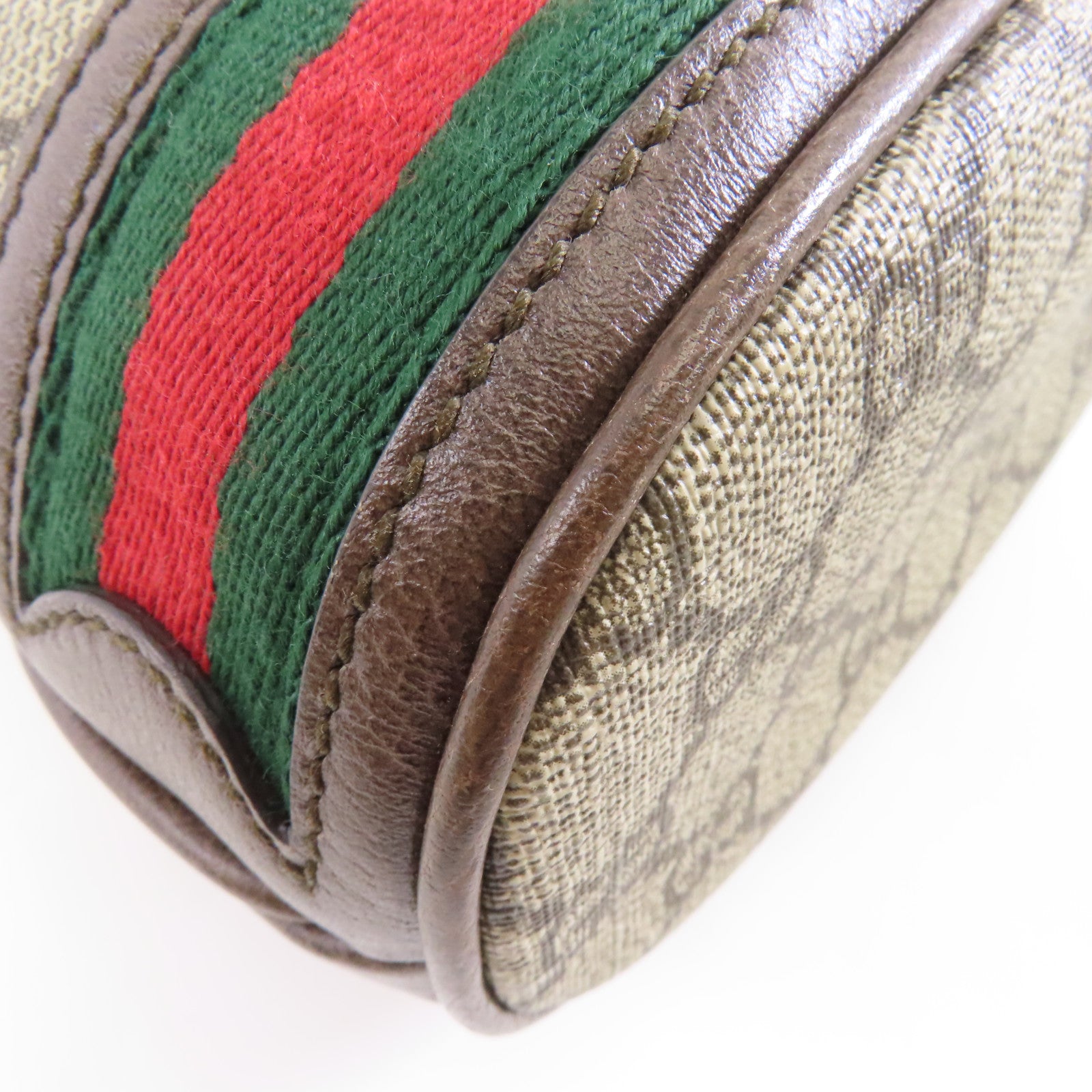 GUCCI 塗層帆布/皮革GG Ophidia Bucket Bag金扣手挽肩背兩用袋啡色