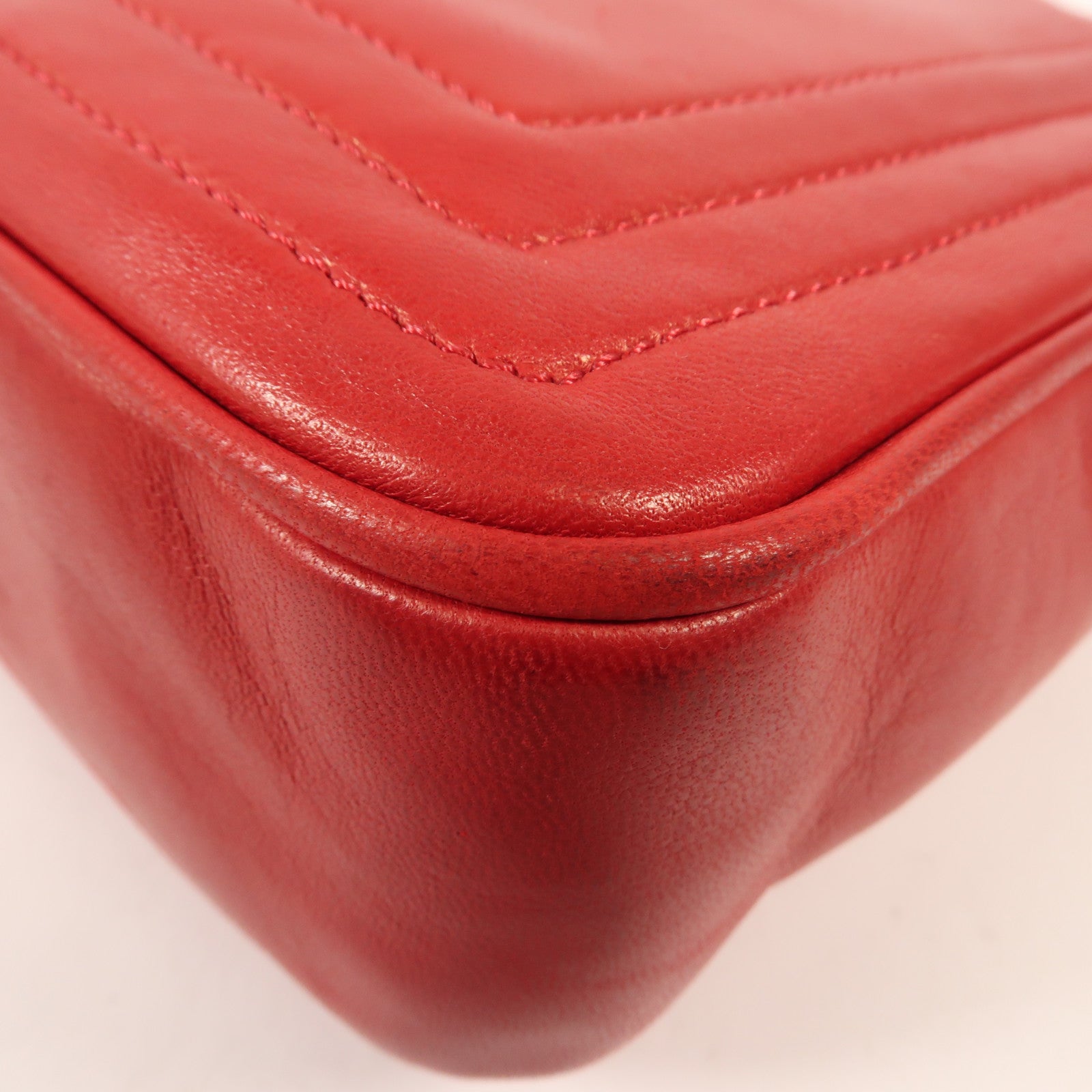 CHANEL 羊皮皮革Chain Shoulder金扣鏈帶肩背袋