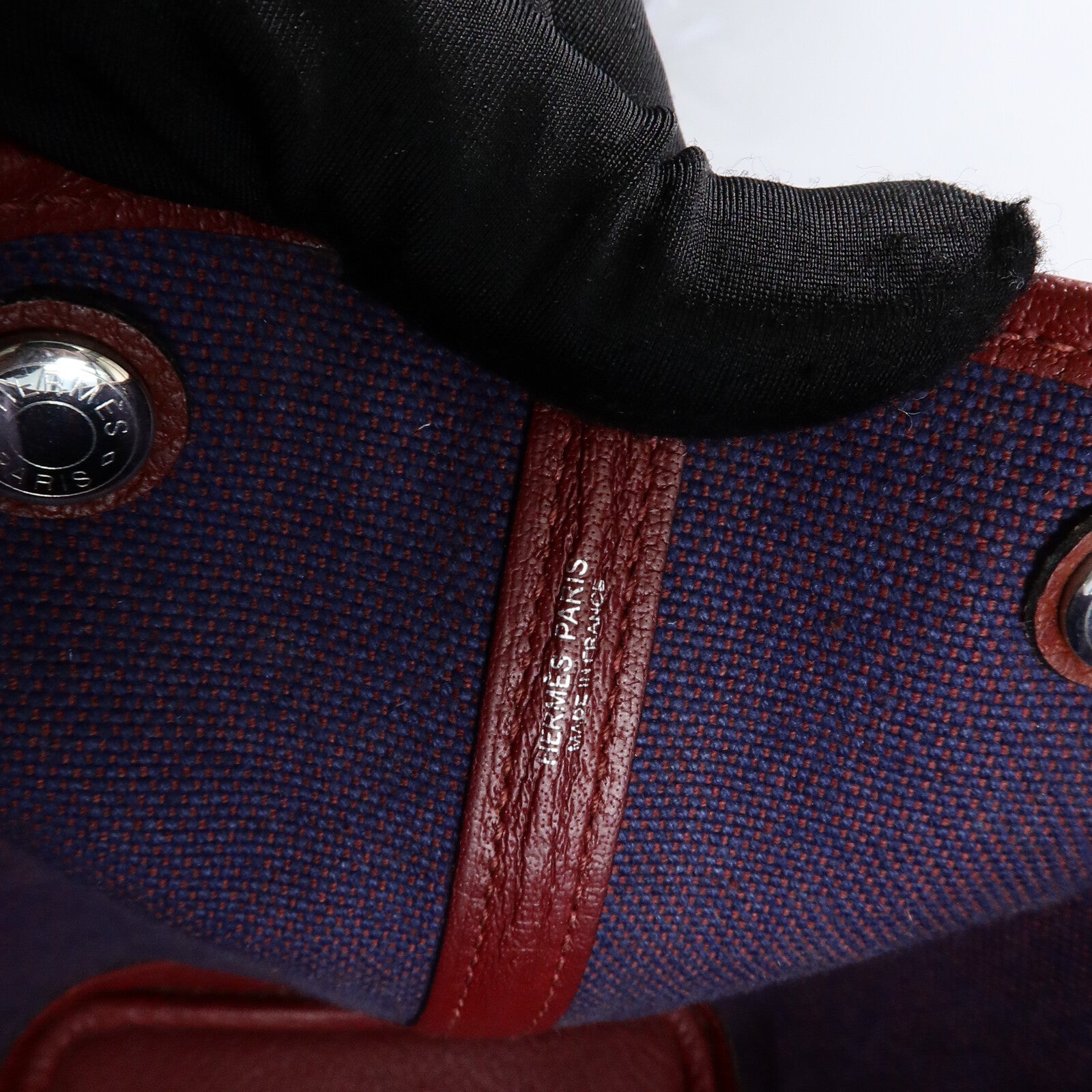 HERMES 帆布Garden Party PM手挽袋Bordeaux