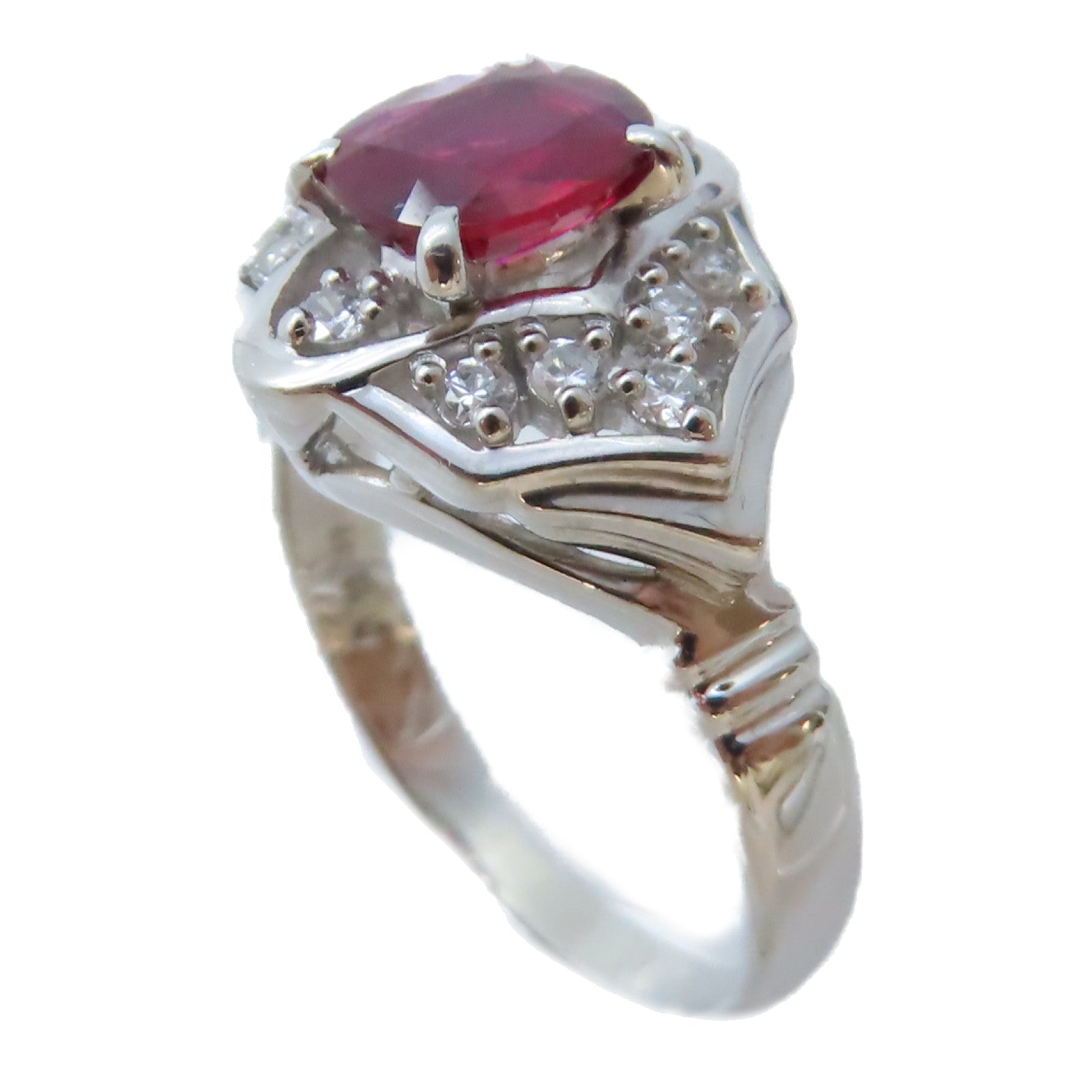 JEWELRY PT900鉑金/0.21ct紅寶石Ruby Ring戒指US#5.75