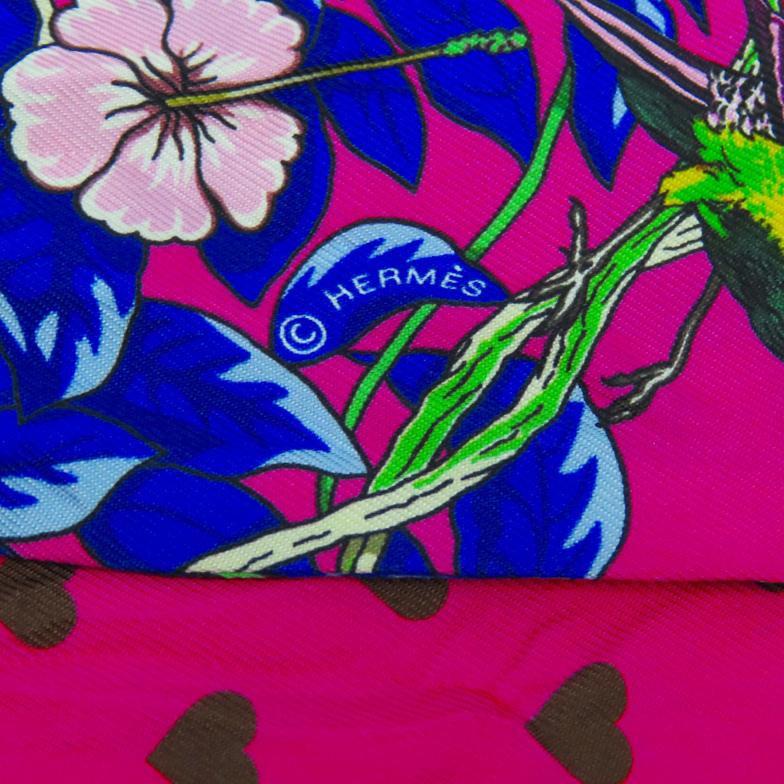 HERMES 【激減優惠】絲質Twilly絲巾粉紅色/金色