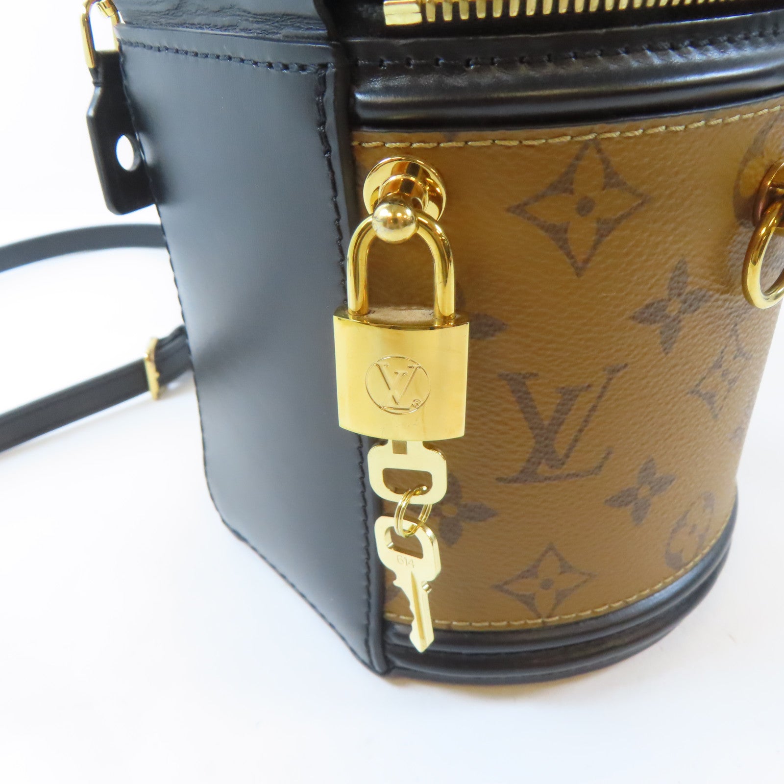 LOUIS VUITTON 【激減優惠】Monogram Reverse Cannes金扣手挽肩背兩用袋啡色