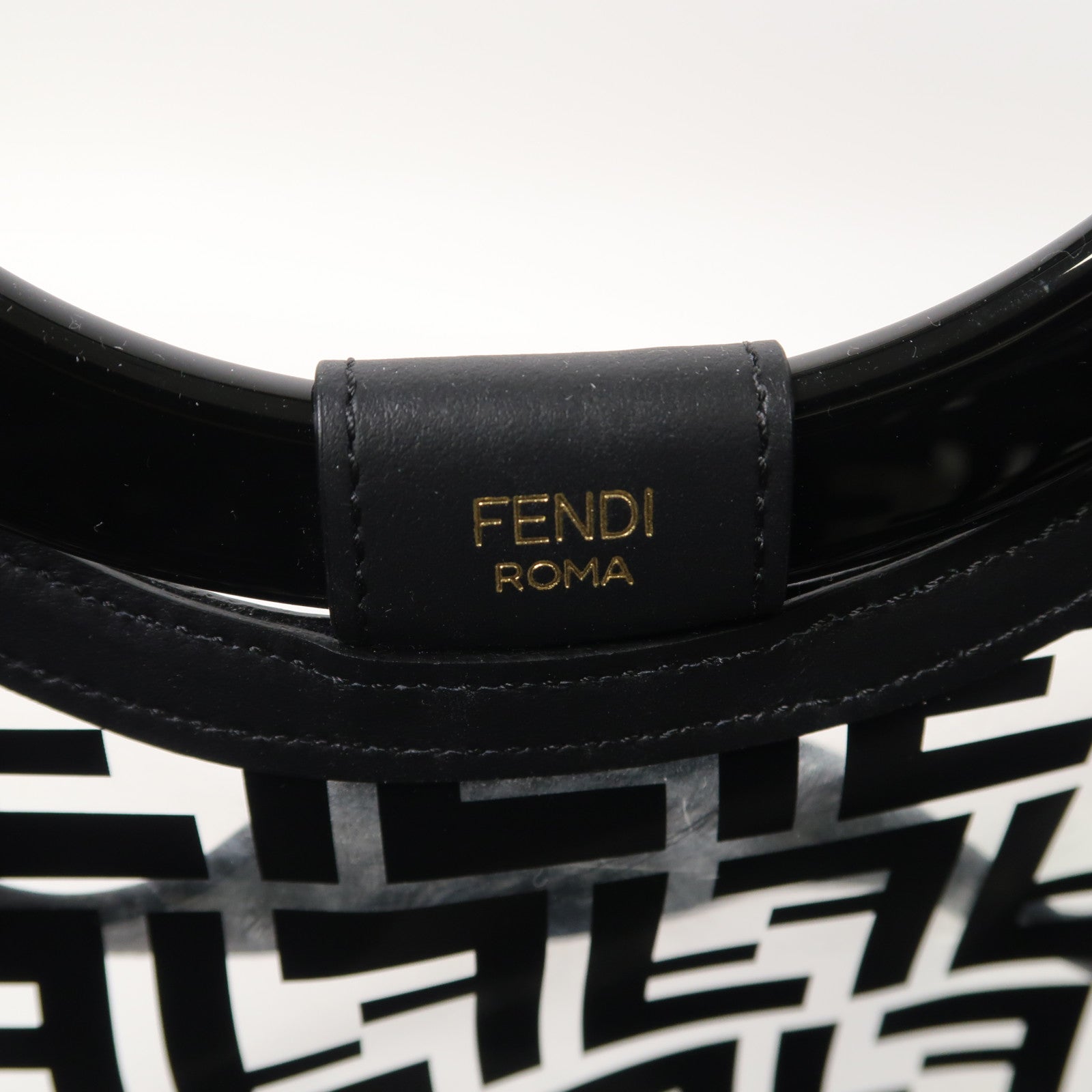 FENDI PVC 2 Way Shoulder Bag金扣手挽肩背兩用袋黑色