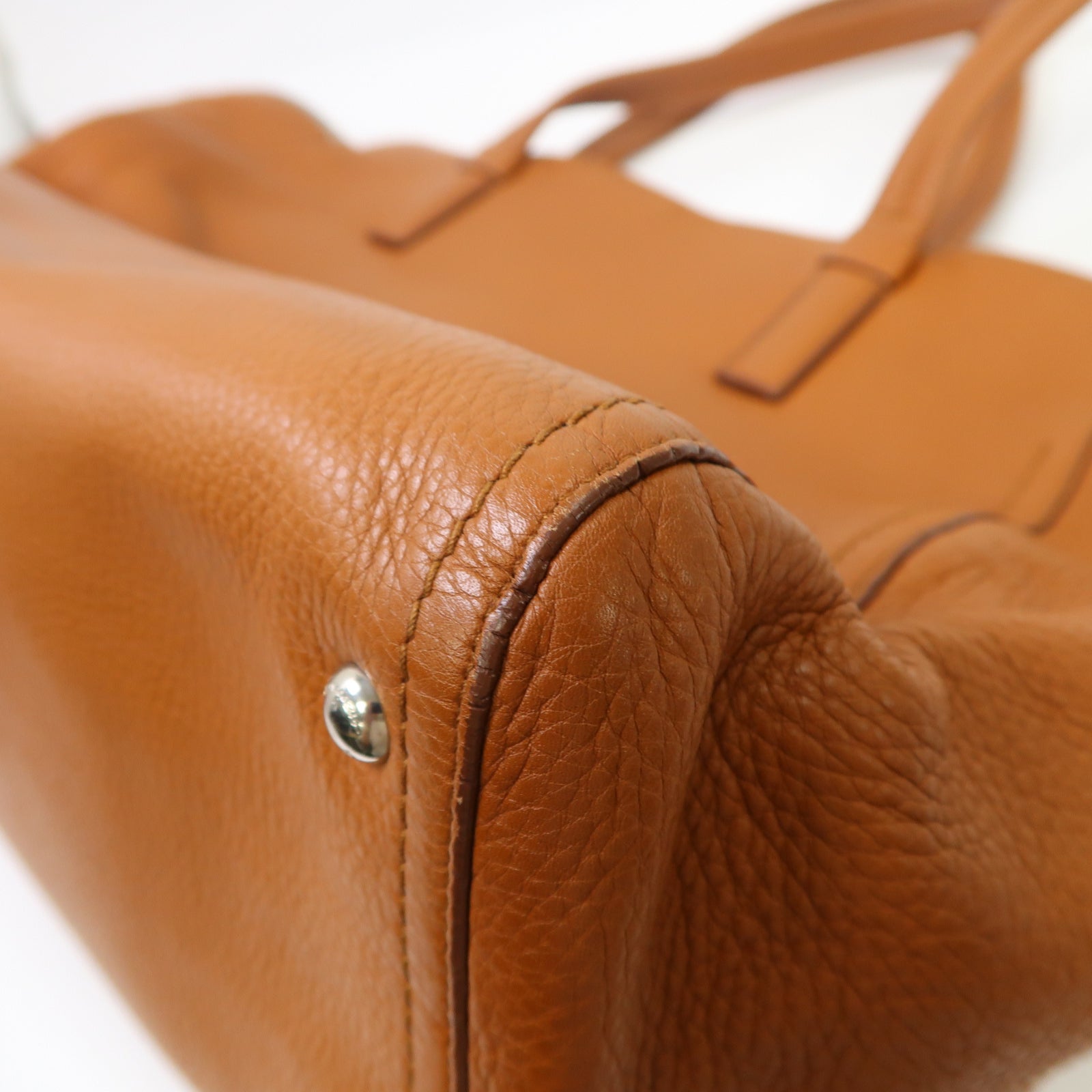 Salvatore Ferragamo 牛皮皮革Tote Bag銀扣手挽袋啡色