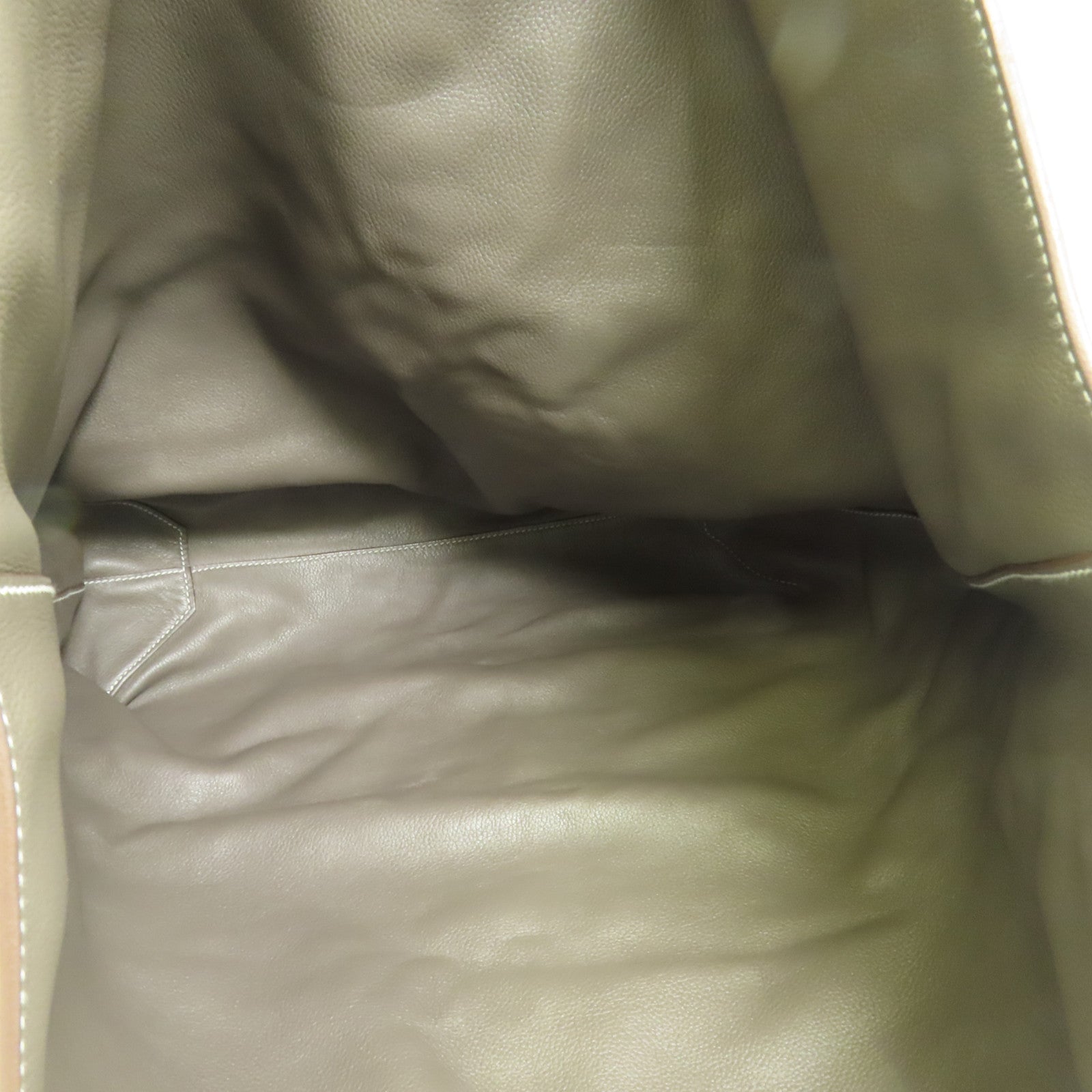 HERMES Clemence皮革Double Sens 45手挽袋Etain/Bleu Izmir