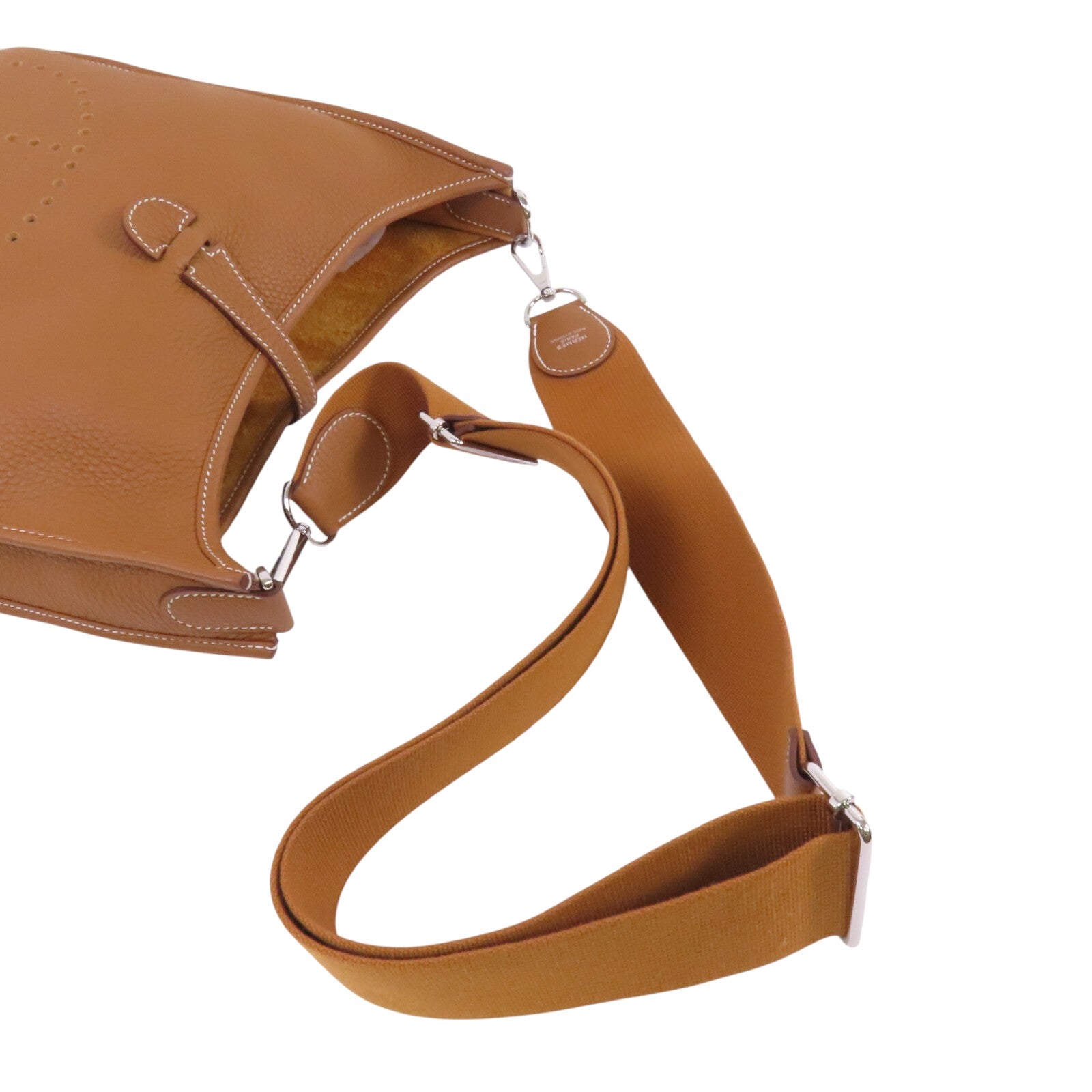 HERMES Clemence皮革Evelyne PM銀扣肩背袋