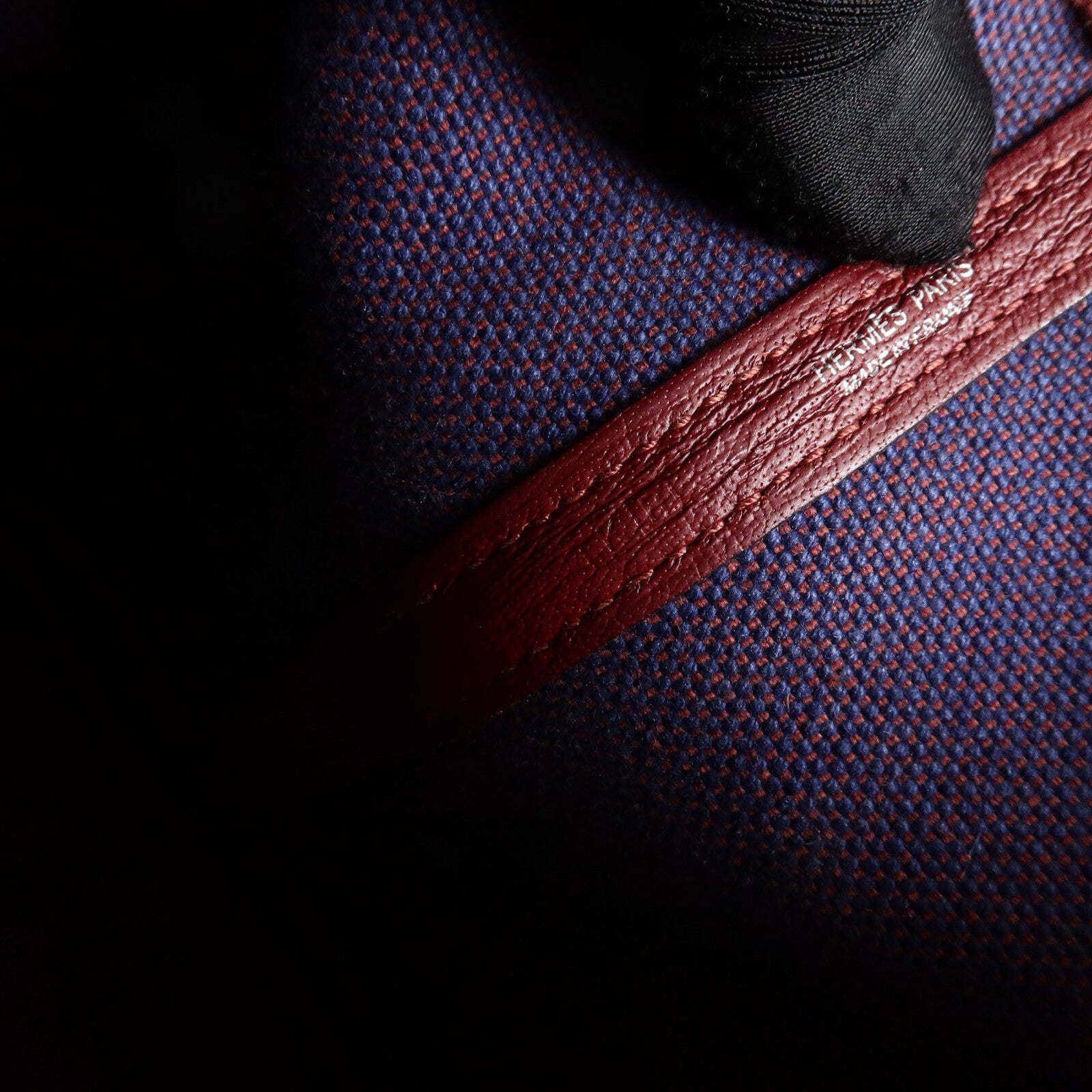 HERMES 帆布Garden Party PM手挽袋Bordeaux