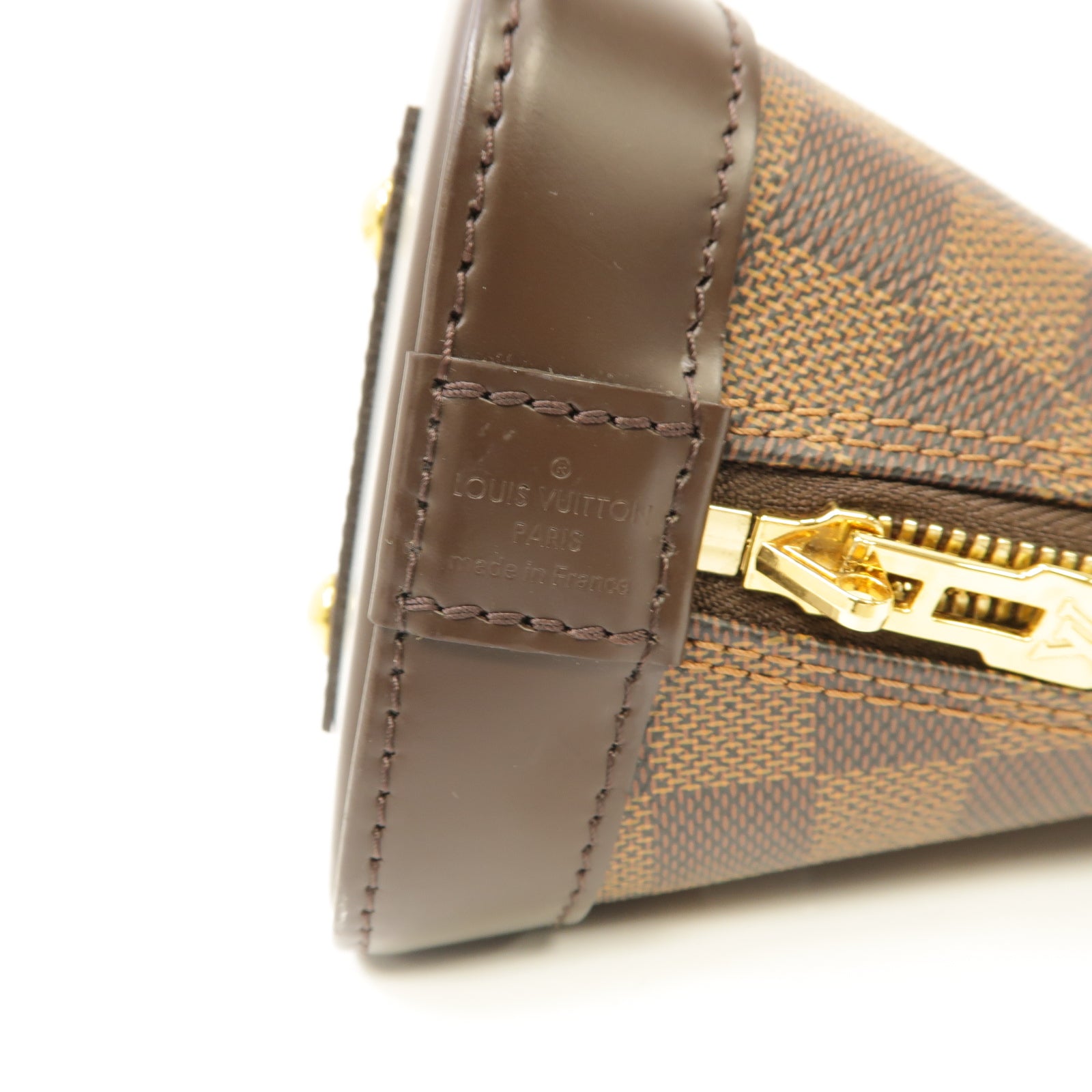 LOUIS VUITTON Damier Alma BB金扣手挽肩背兩用袋啡色