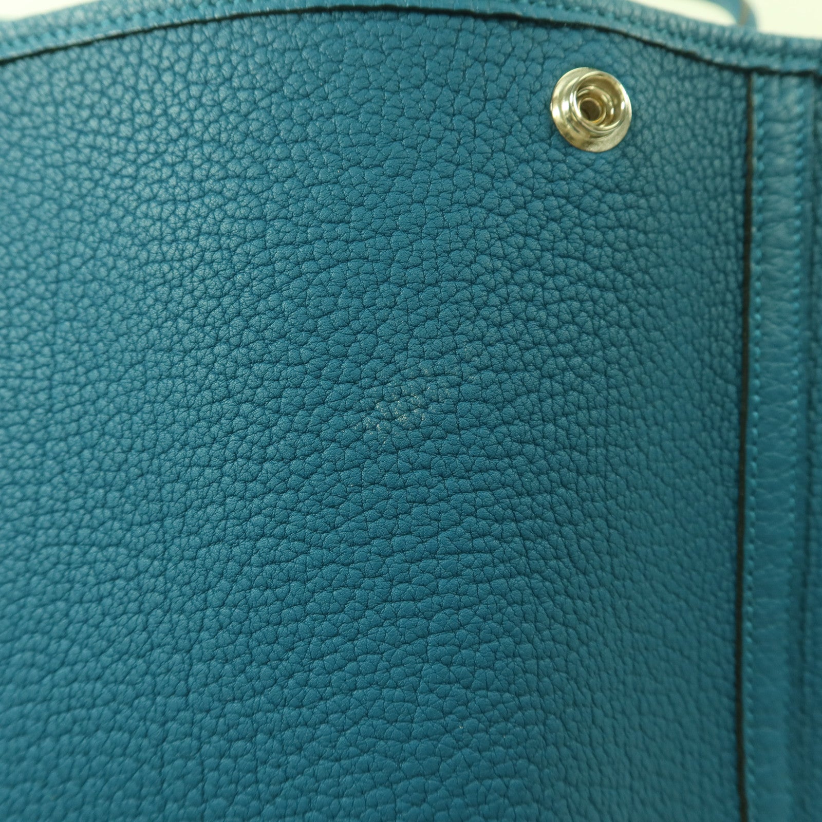 HERMES Negonda皮革Garden Party PM銀扣手挽袋Bleu Izmir
