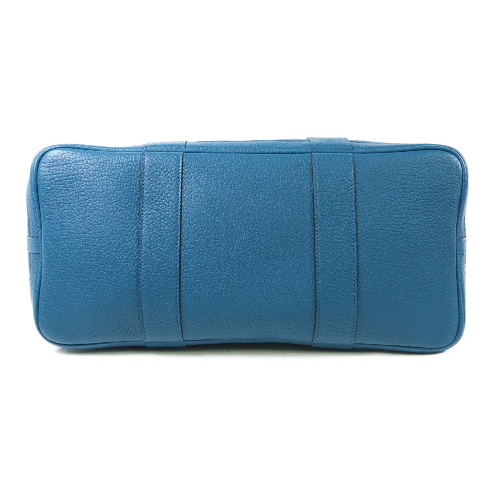 HERMES Negonda皮革Garden Party PM銀扣手挽袋Turquoise