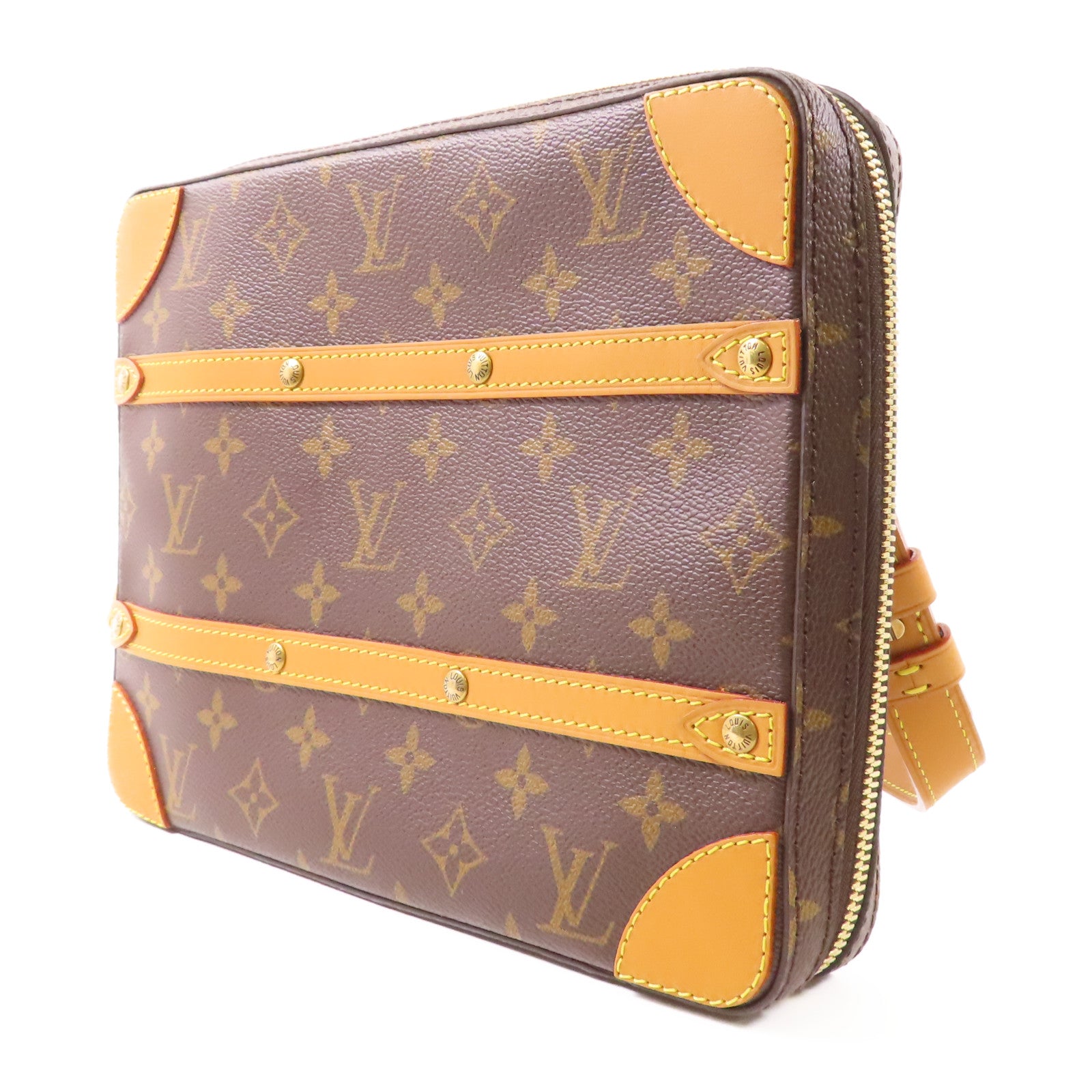 LOUIS VUITTON LV GHW Soft Trunk Messenger PM Shoulder Bag M68494 Monogram Brown