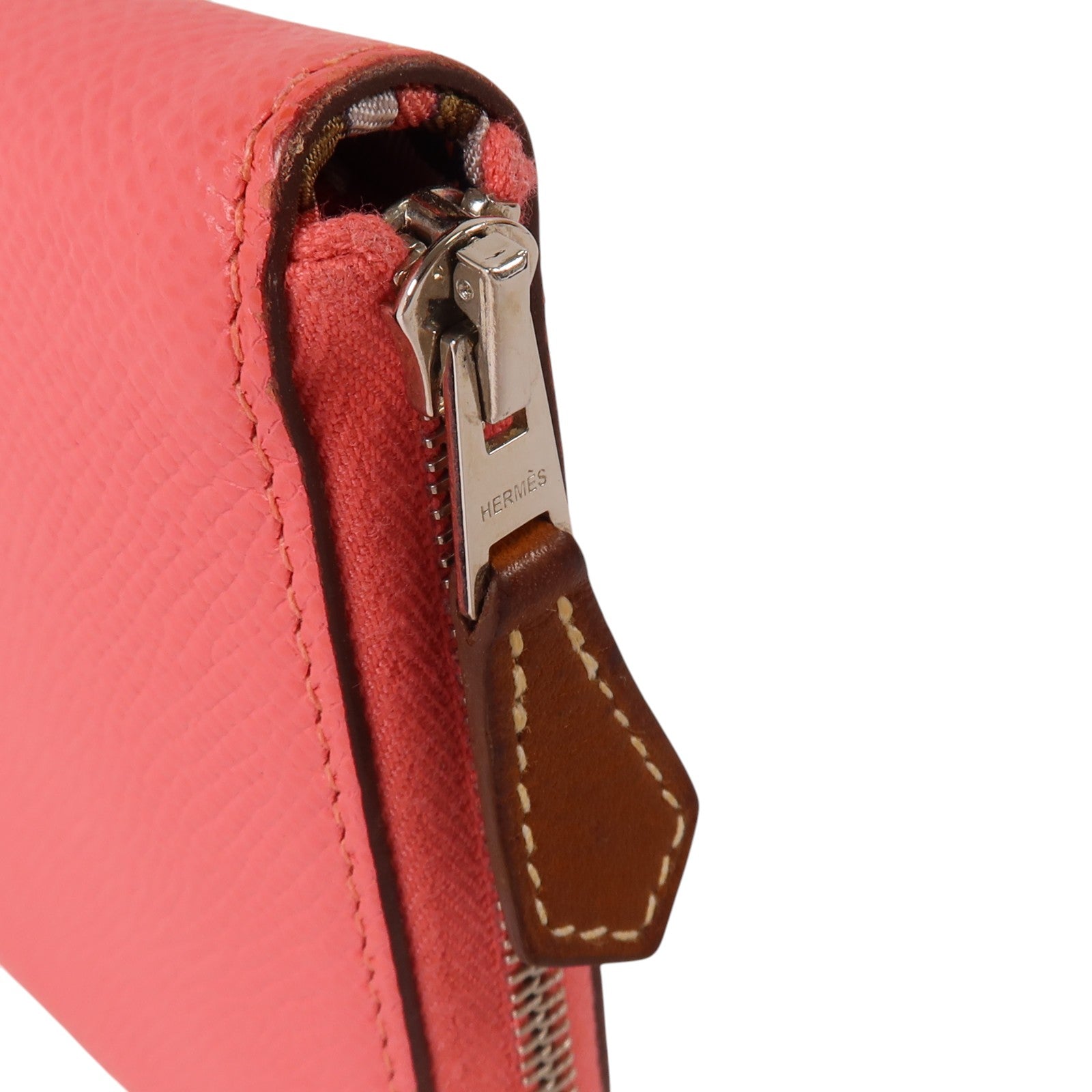 HERMES Epsom皮革Silk In Long Wallet銀扣長錢包