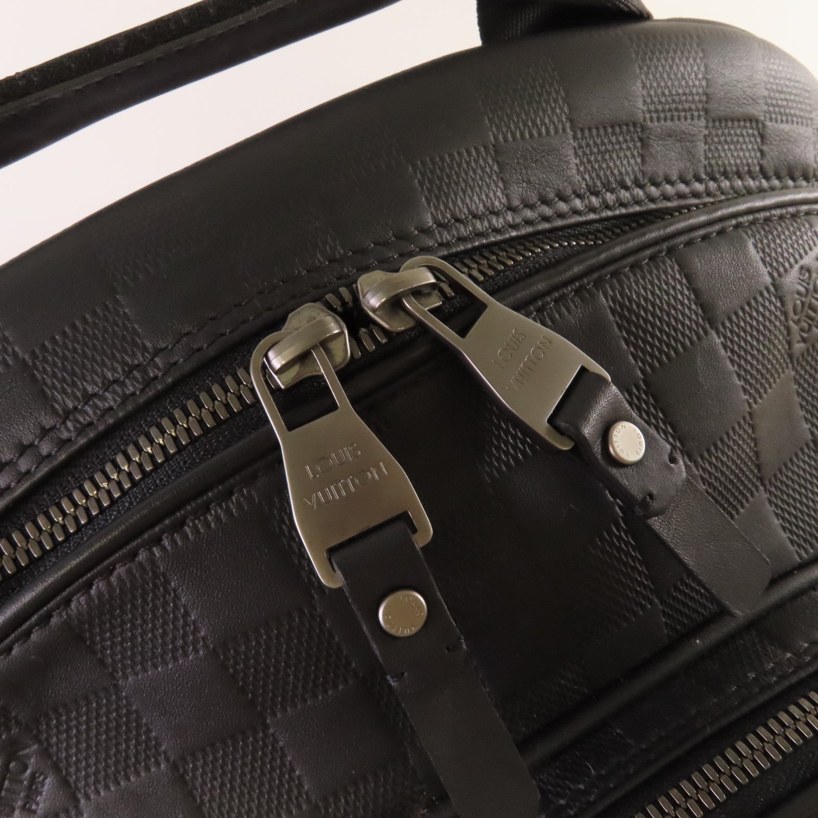 LOUIS VUITTON Damier Infini Michael Backpack銀扣背包黑色