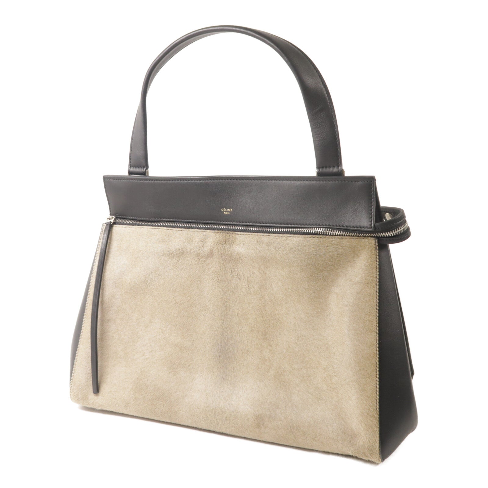 CELINE 牛皮皮革/馬毛Edge Bag手挽袋