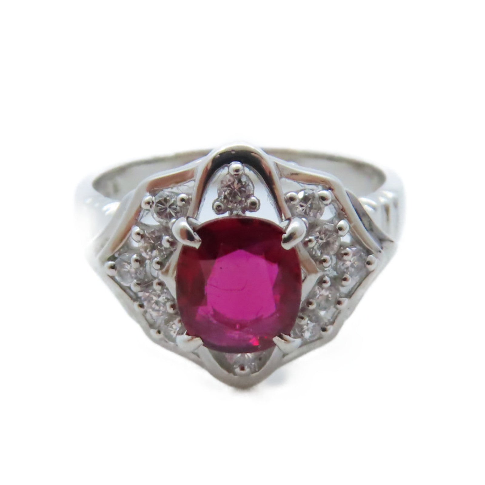 JEWELRY PT900鉑金/0.21ct紅寶石Ruby Ring戒指US#5.75