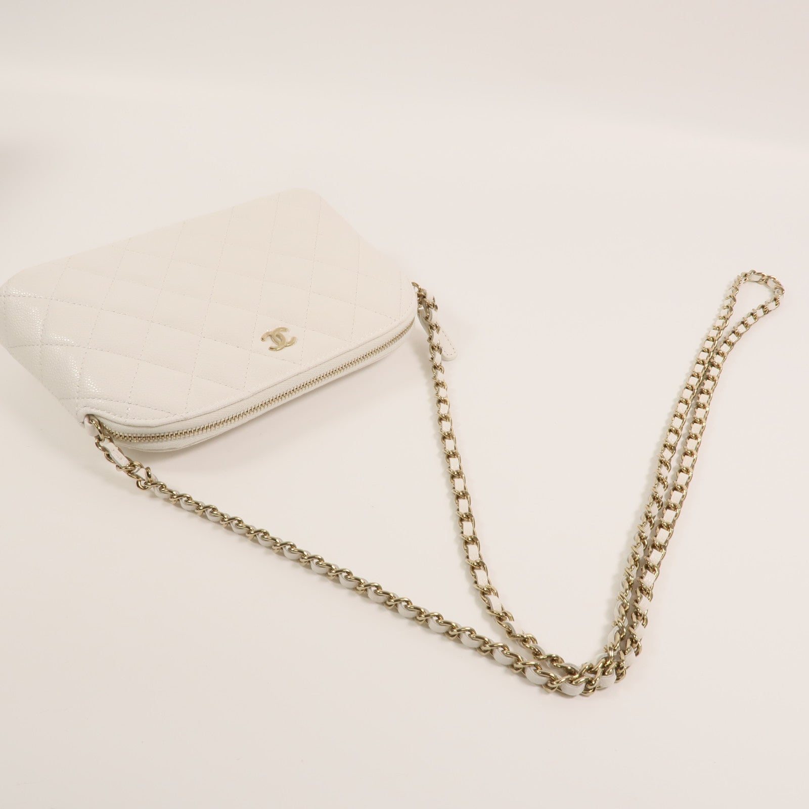 CHANEL 牛皮皮革Chain Shoulder鏈帶肩背袋