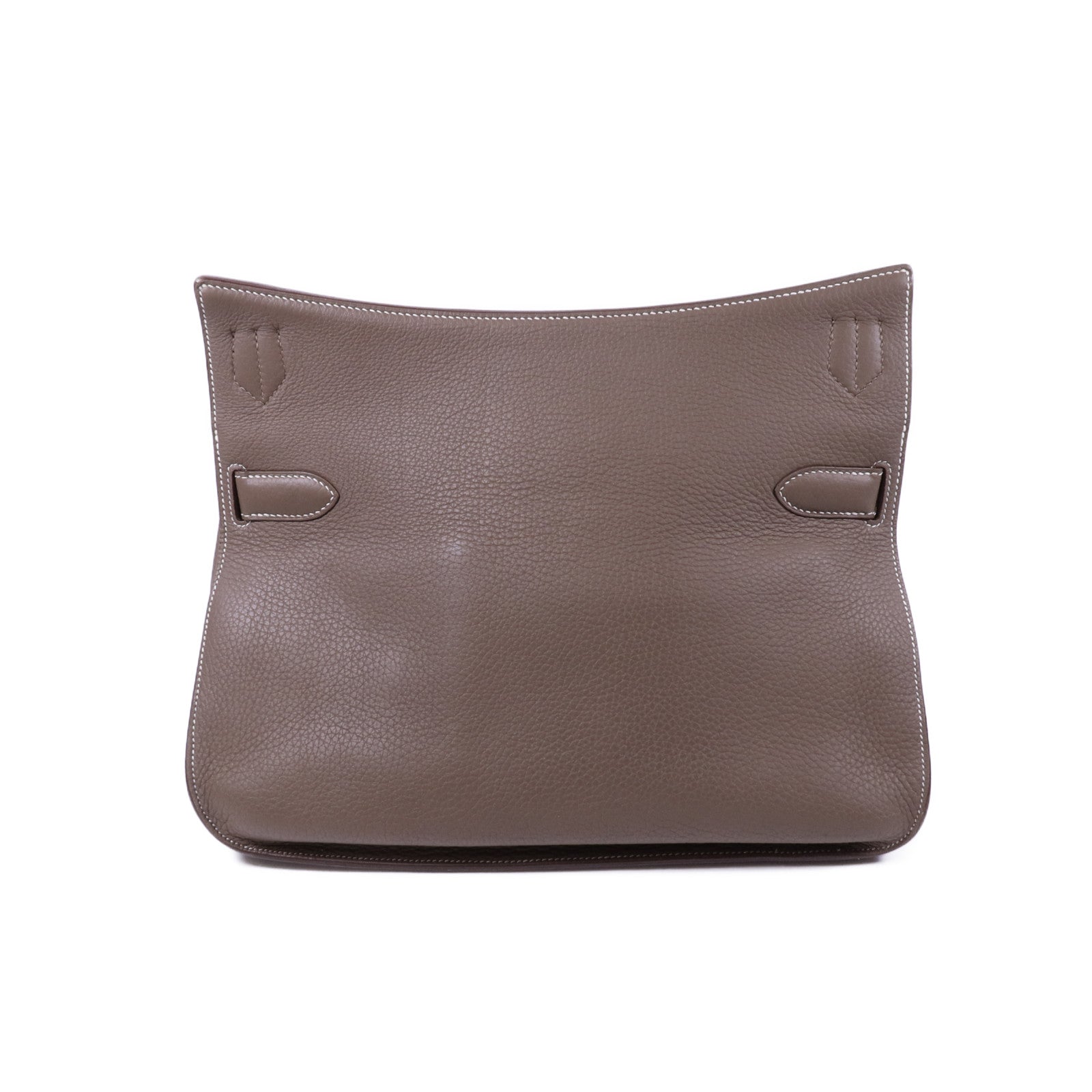 HERMES Clemence皮革Jypsiere 34銀扣肩背袋Etoupe