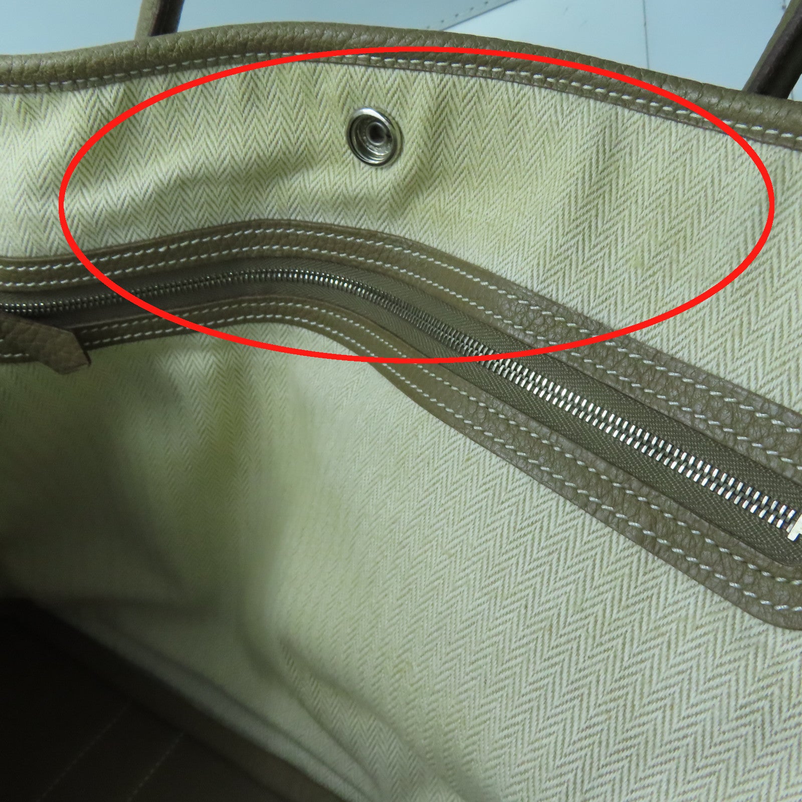 HERMES 【激減優惠】Negonda皮革Garden Party PM銀扣手挽袋大象灰