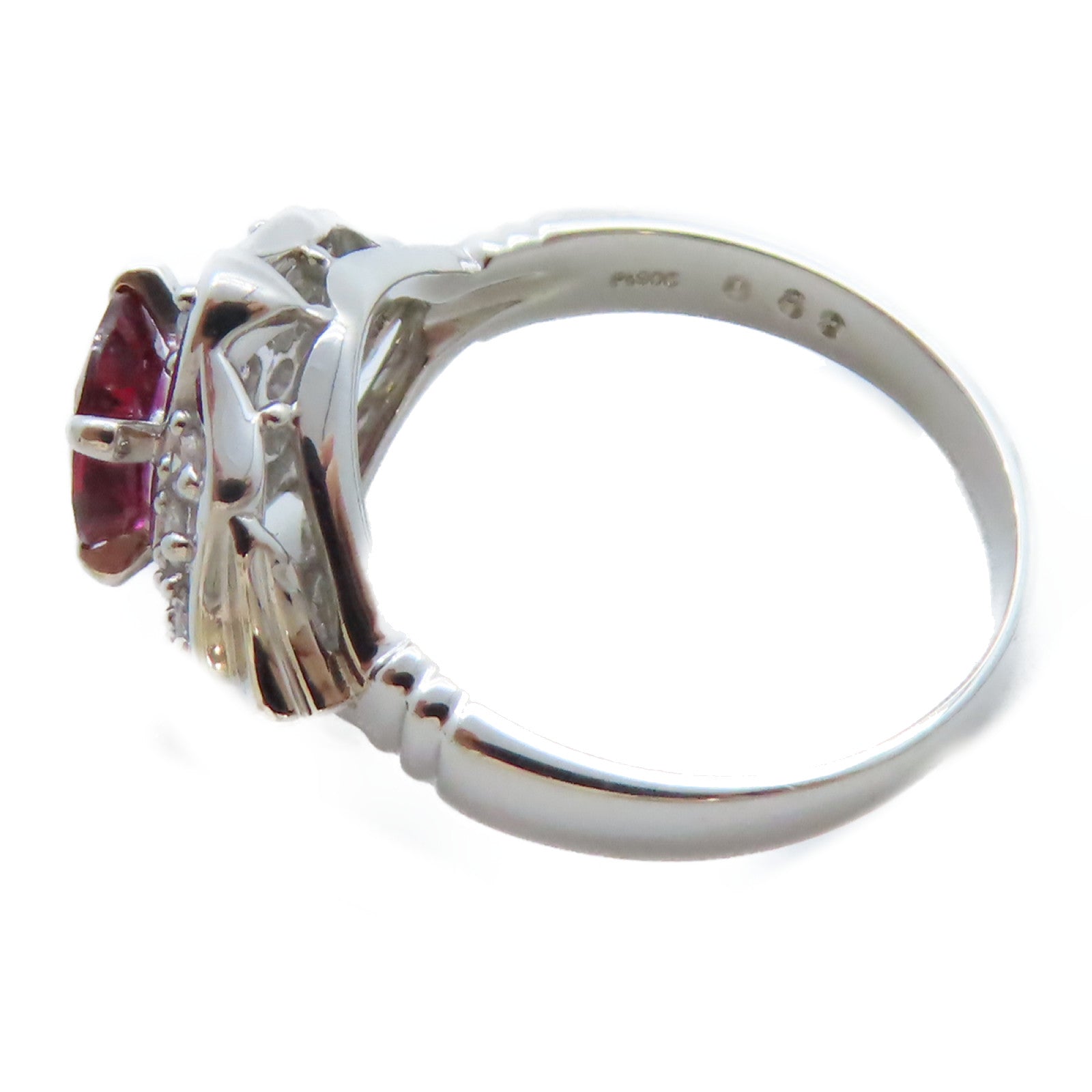 JEWELRY PT900鉑金/0.21ct紅寶石Ruby Ring戒指US#5.75