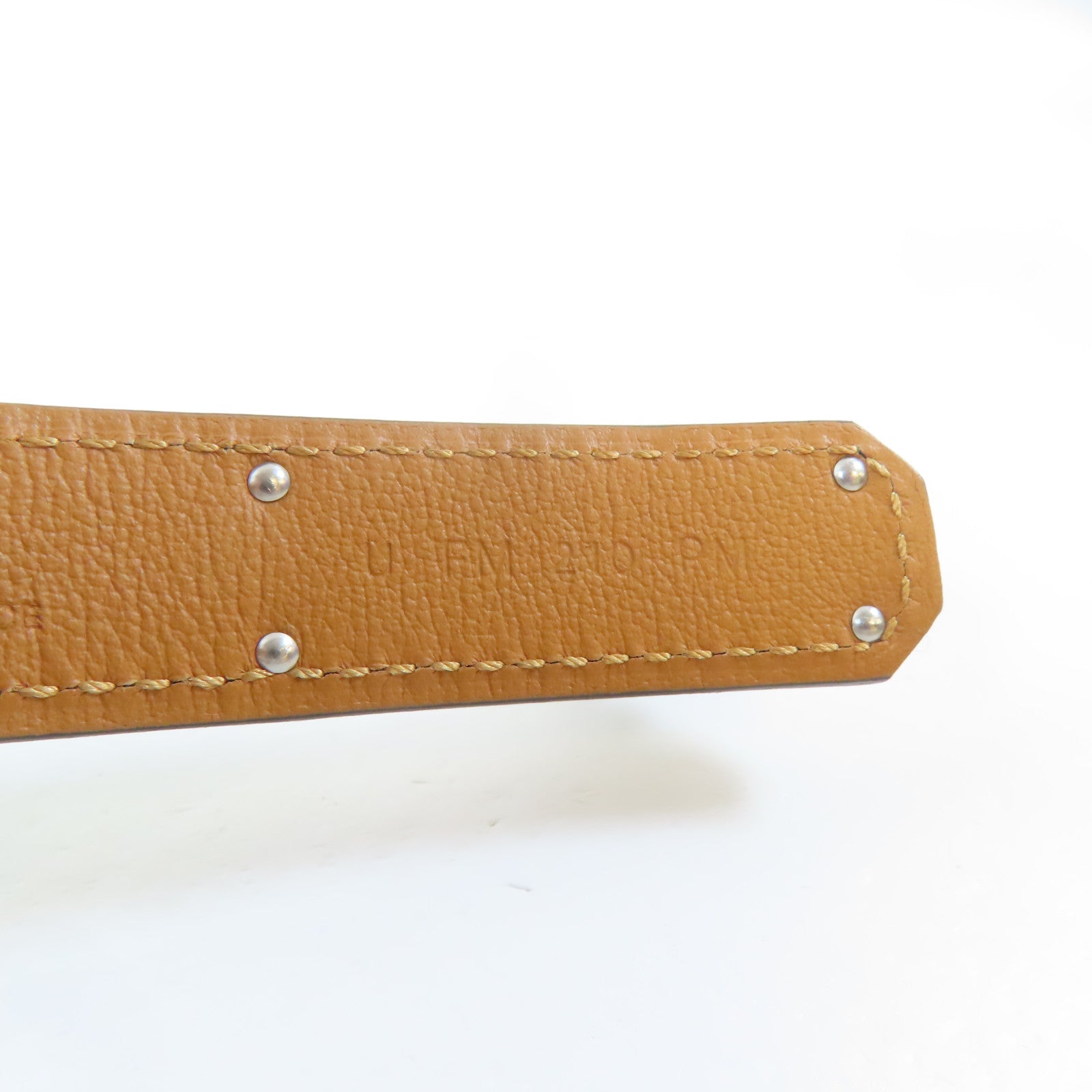 HERMES Epsom皮革Kelly Pocket 18 Belt銀扣皮帶Vert Criquet/綠色