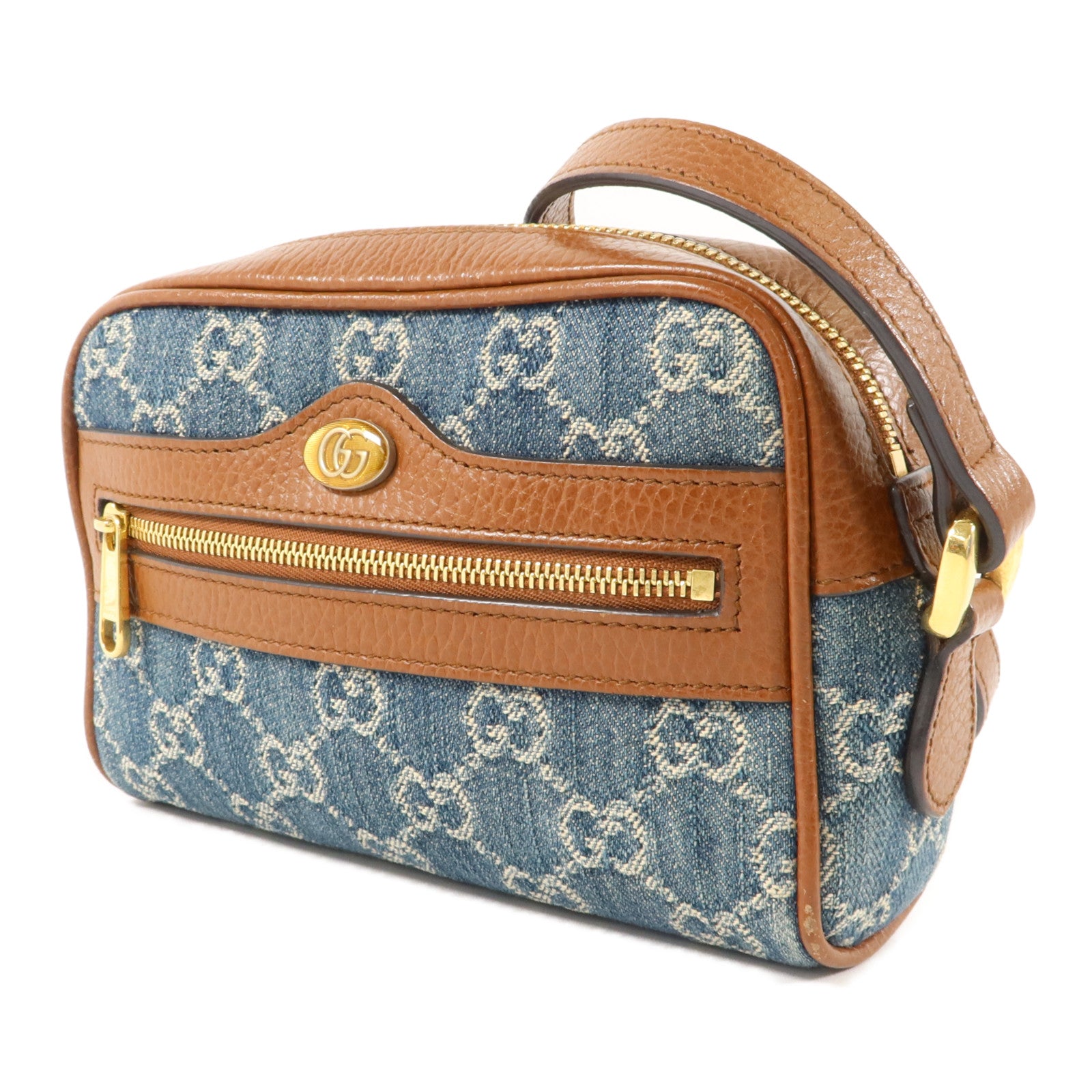 GUCCI GG Jacquard Denim Ophidia GG Mini Bag肩背袋
