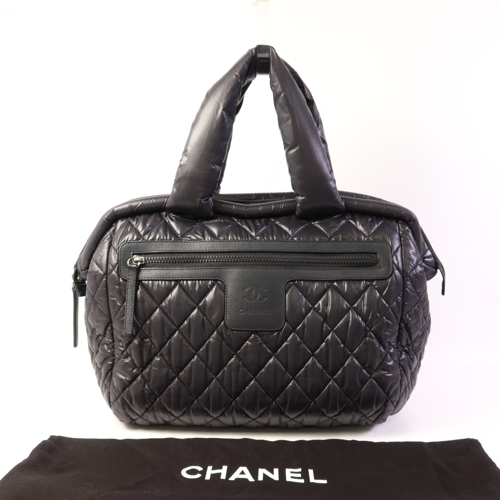 CHANEL 尼龍Coco Cocoon銀扣肩背袋