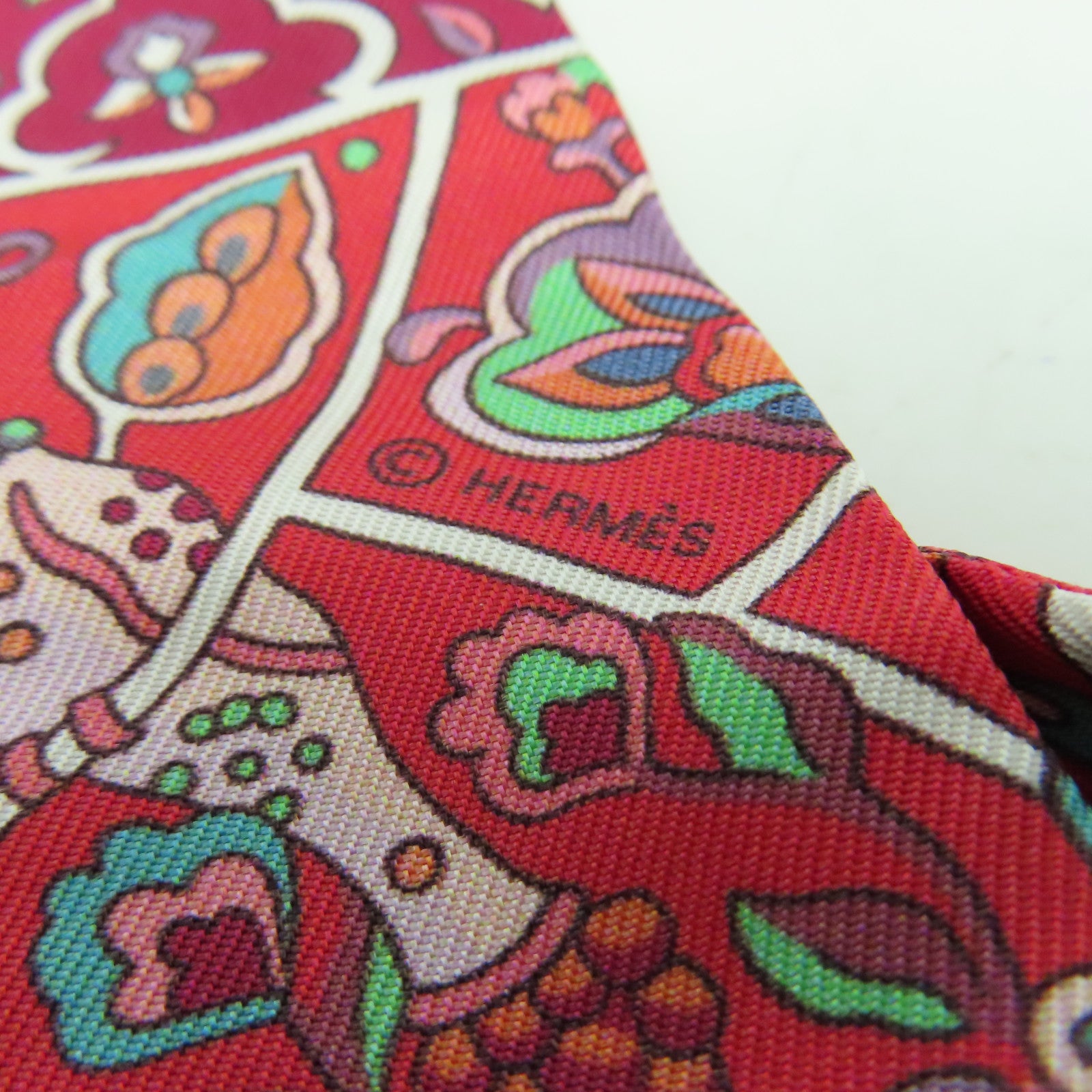 HERMES 【激減優惠】絲質Twilly Scarf絲巾紅色