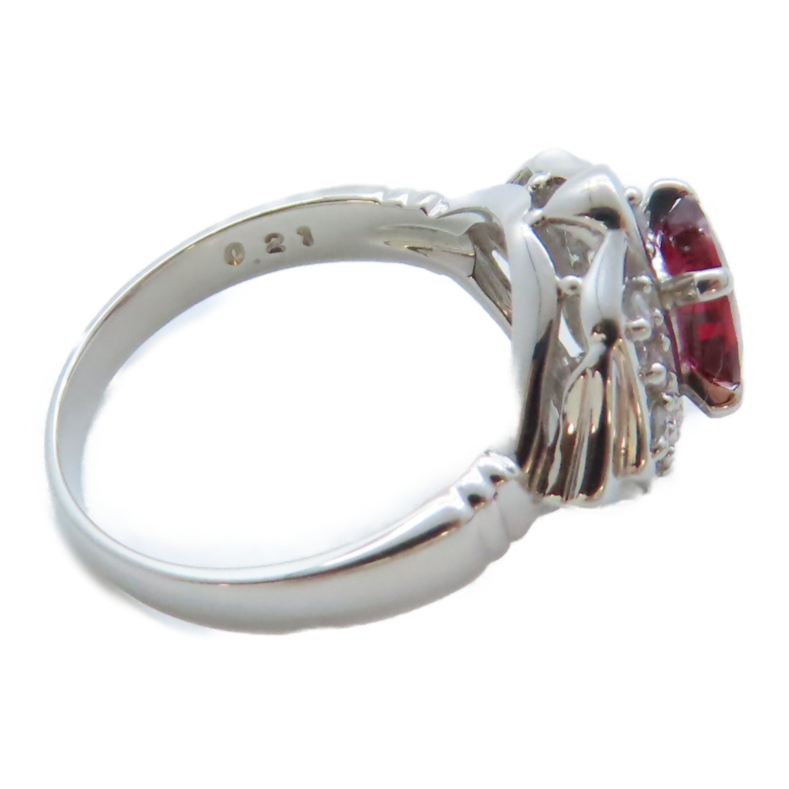 JEWELRY PT900鉑金/0.21ct紅寶石Ruby Ring戒指US#5.75