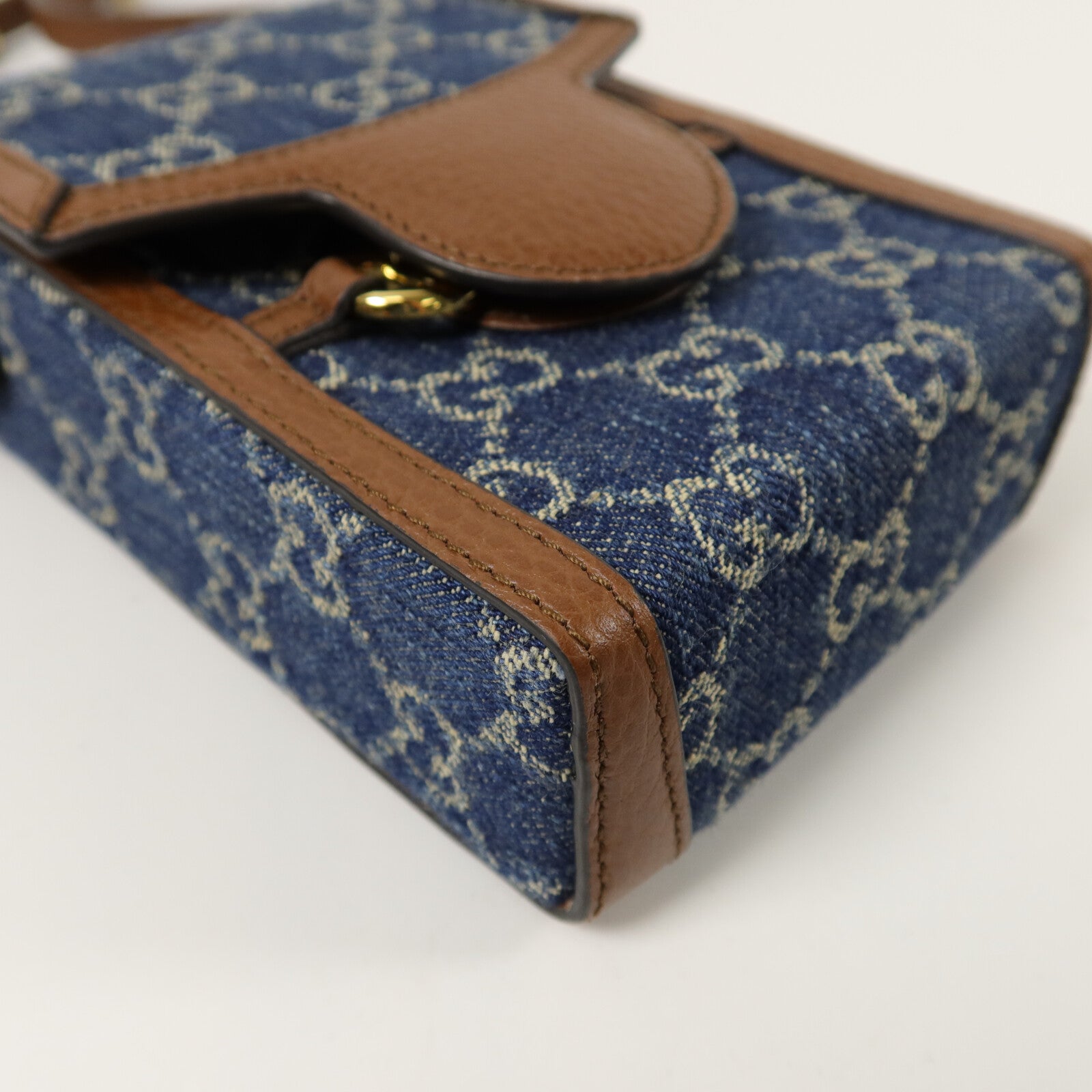 GUCCI 牛仔布1955 Horsebit Mini肩背袋