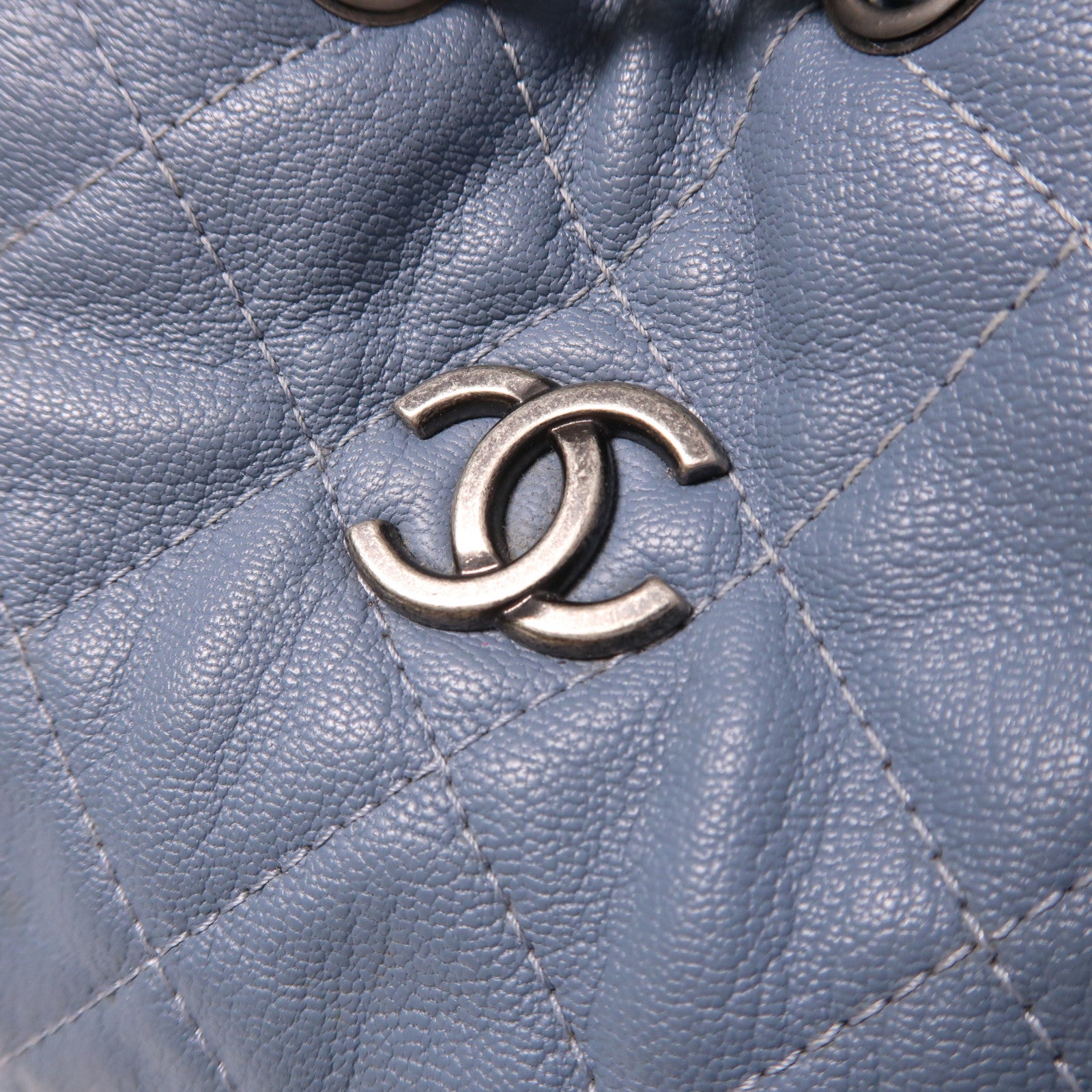 CHANEL 牛皮皮革Gabrielle Backpack背包藍色
