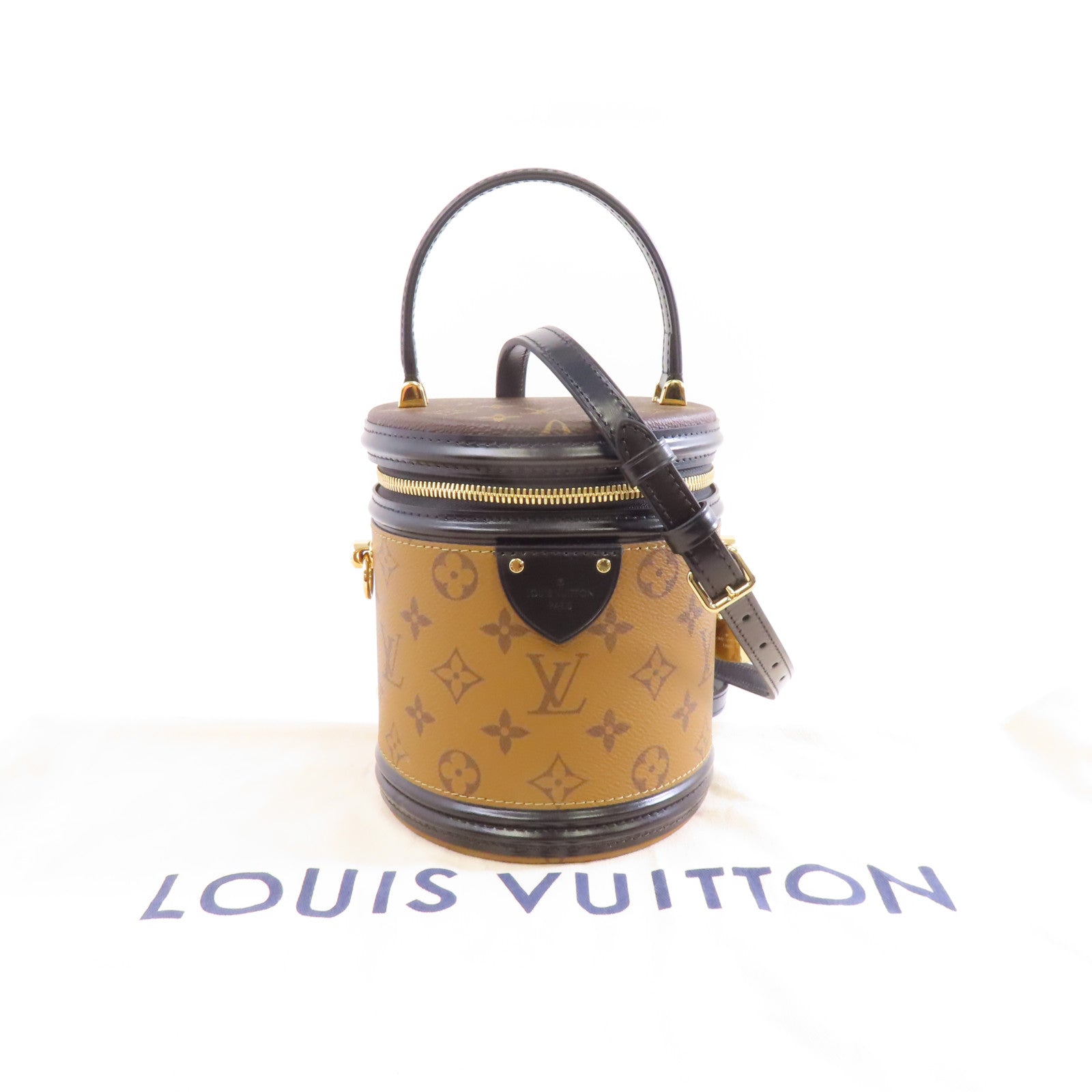 LOUIS VUITTON 【激減優惠】Monogram Reverse Cannes金扣手挽肩背兩用袋棕色
