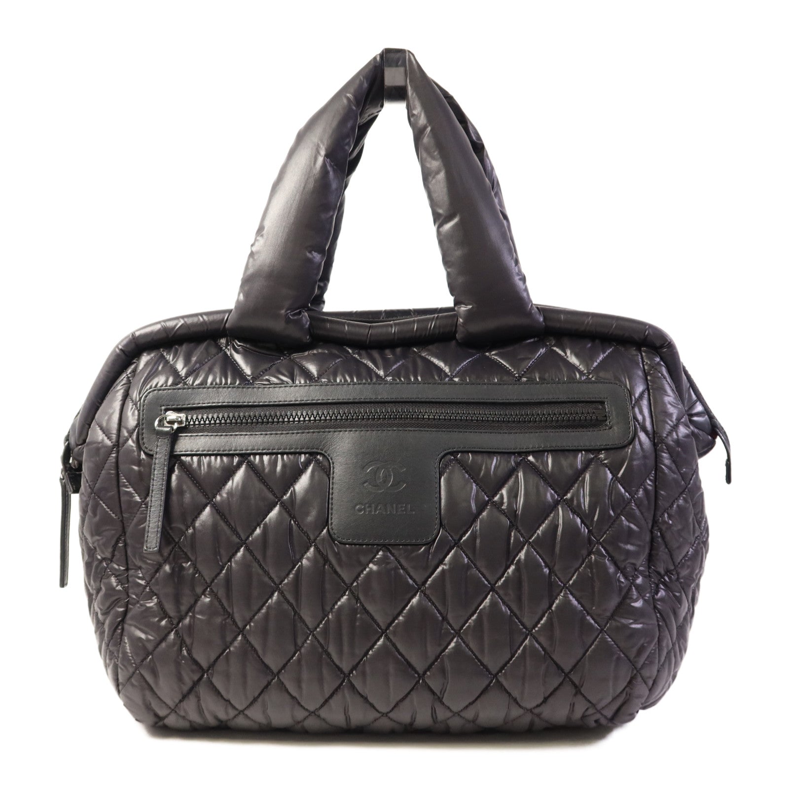 CHANEL 尼龍Coco Cocoon銀扣肩背袋