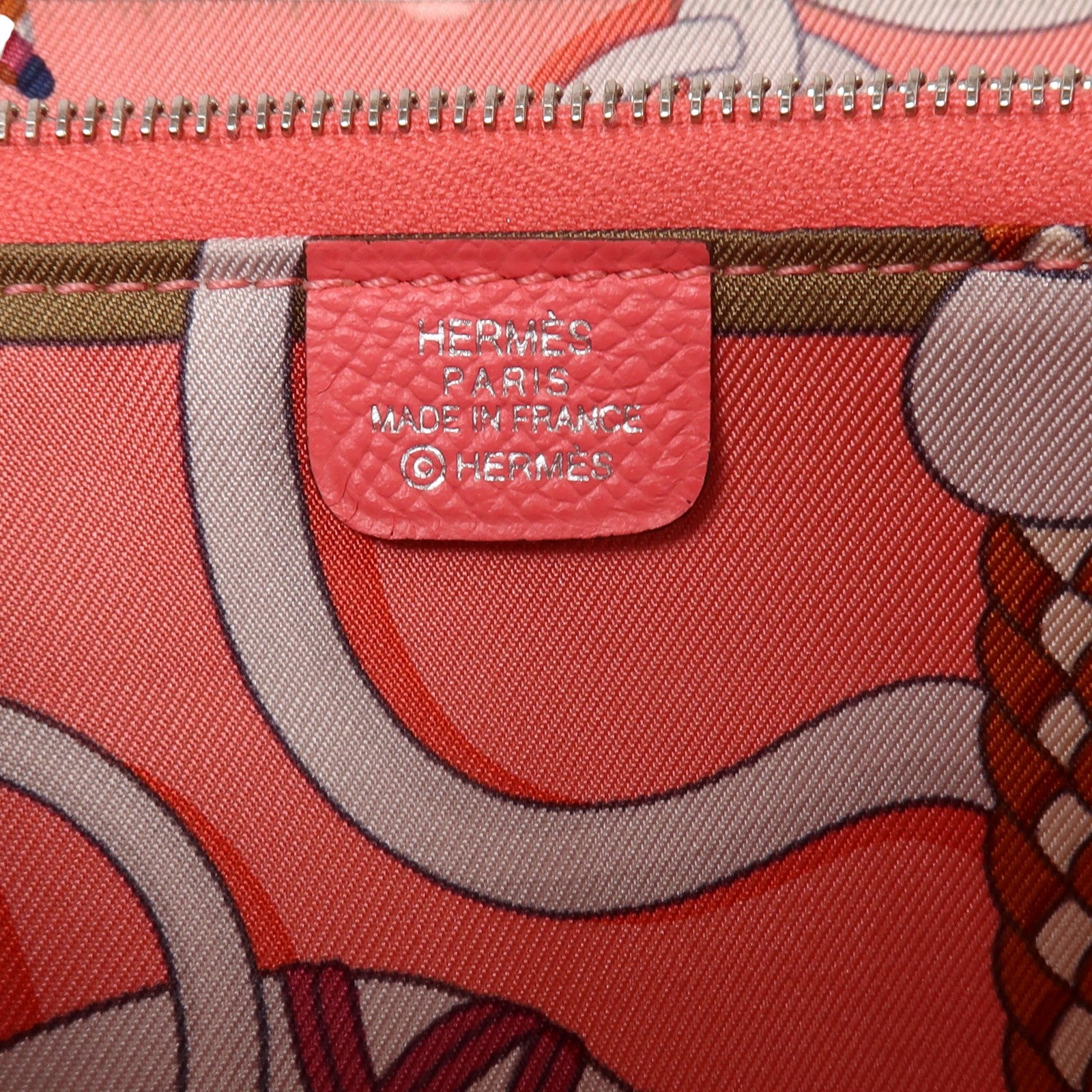 HERMES Epsom皮革Silk In Long Wallet銀扣長錢包