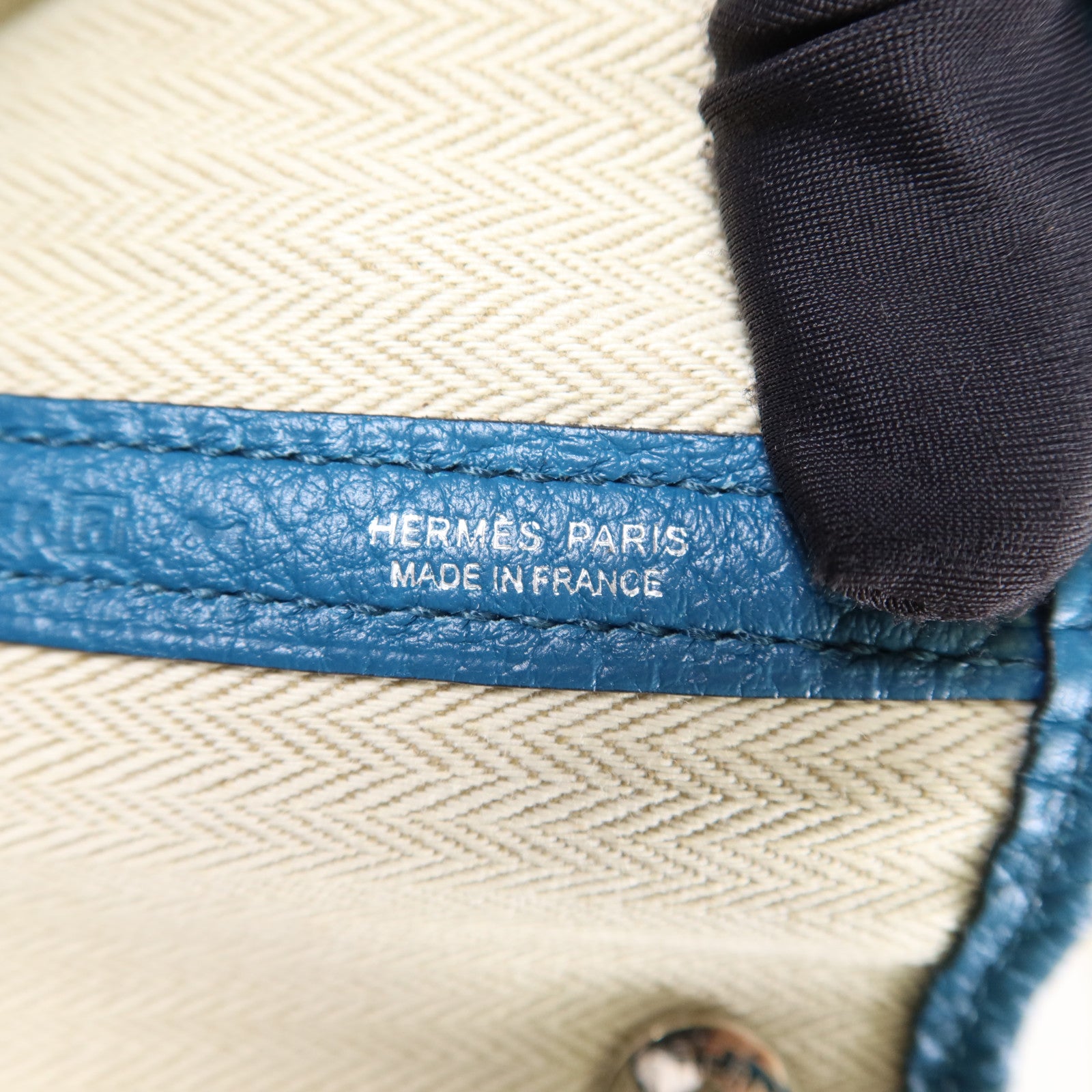 HERMES Negonda皮革Garden Party PM銀扣手挽袋Turquoise