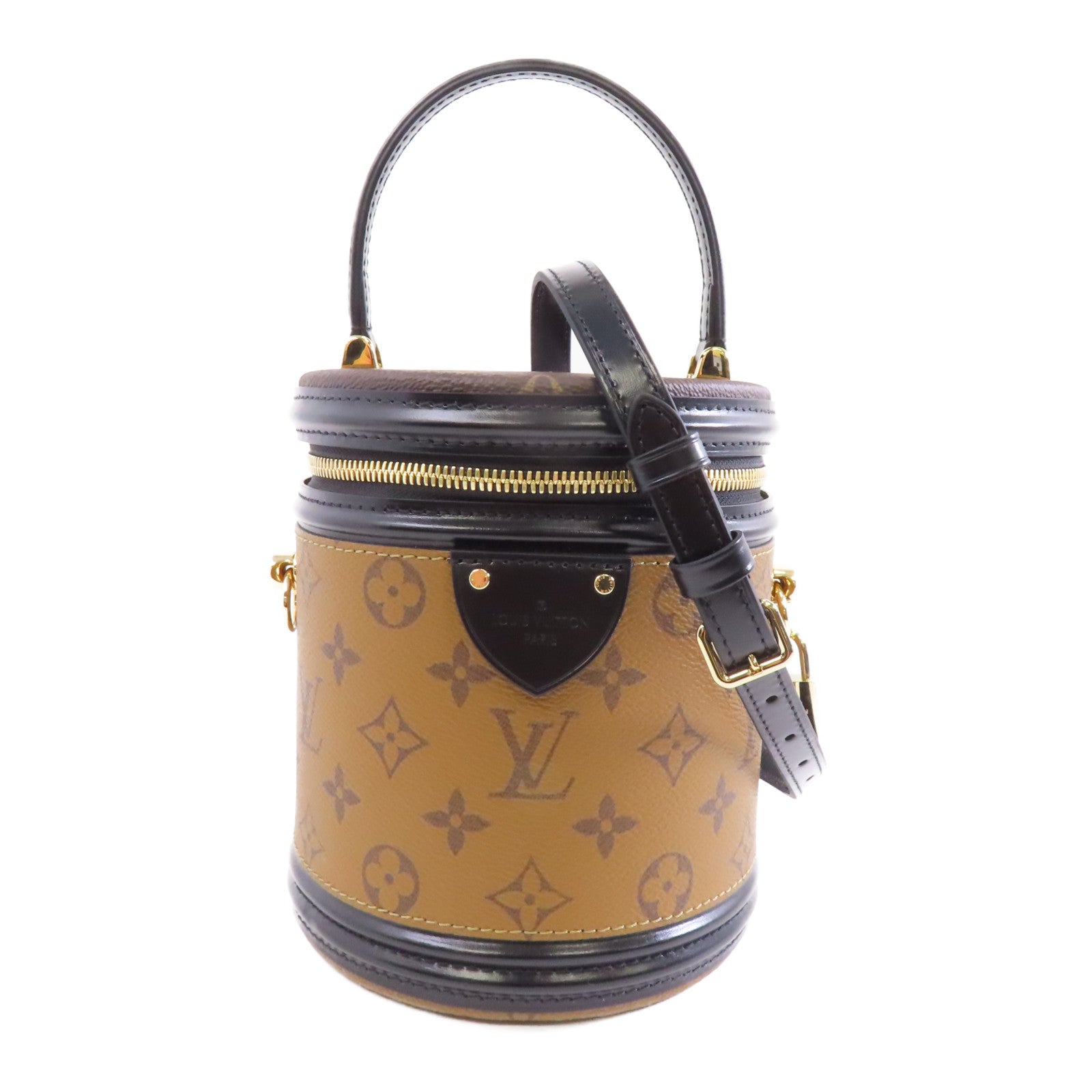 LOUIS VUITTON 【激減優惠】Monogram Reverse Cannes金扣手挽肩背兩用袋棕色