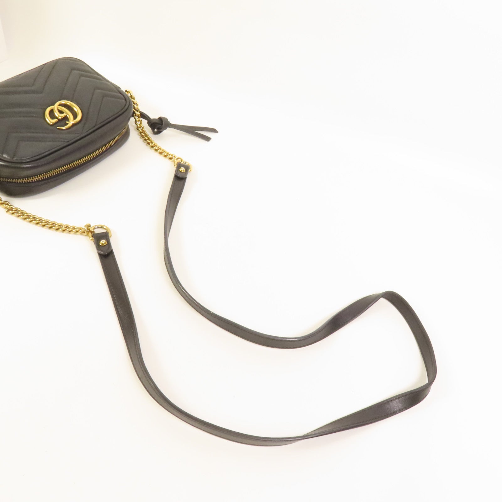 GUCCI 牛皮皮革GG Marmont Mini金扣肩背袋