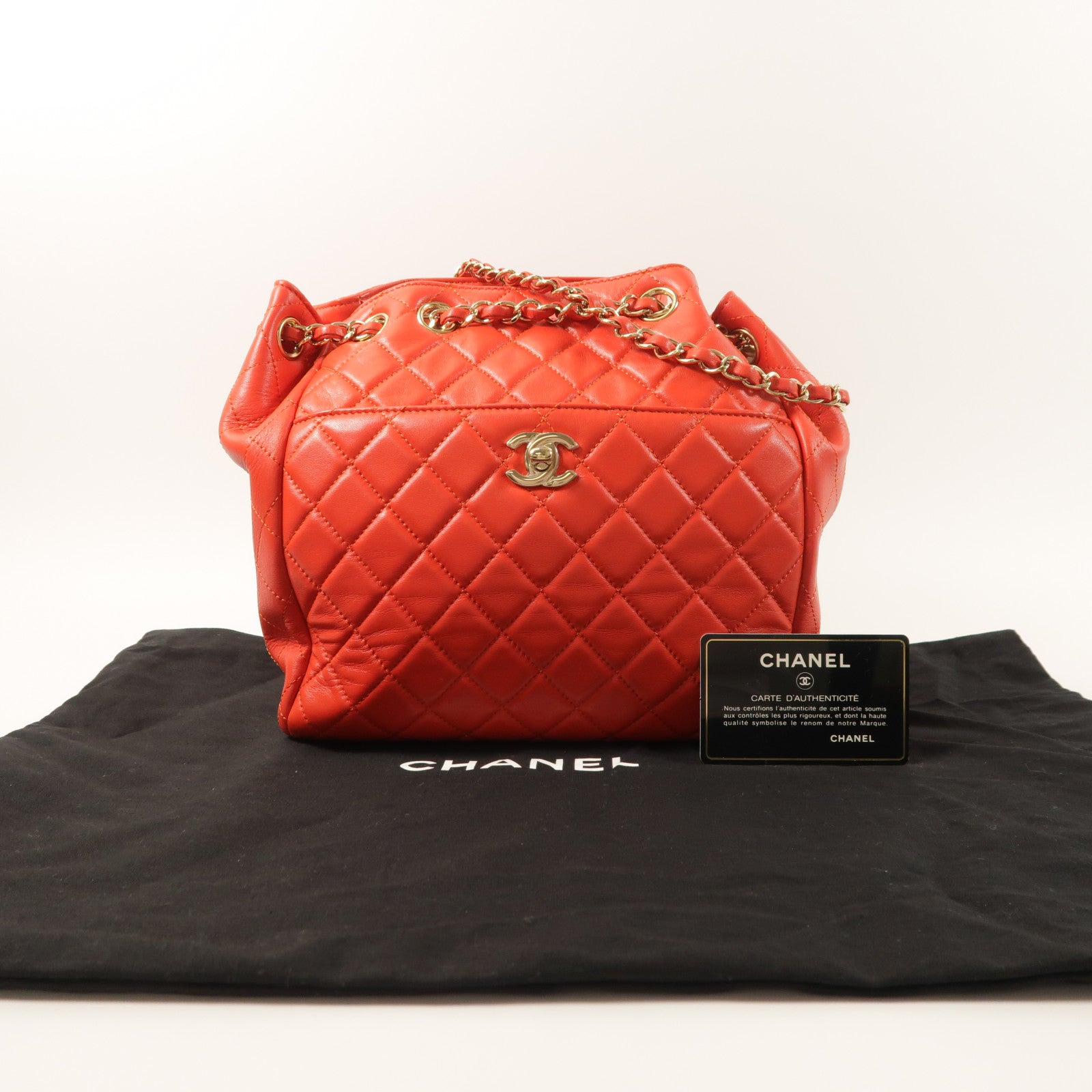 CHANEL 羊皮皮革Chain Shoulder金扣肩背袋
